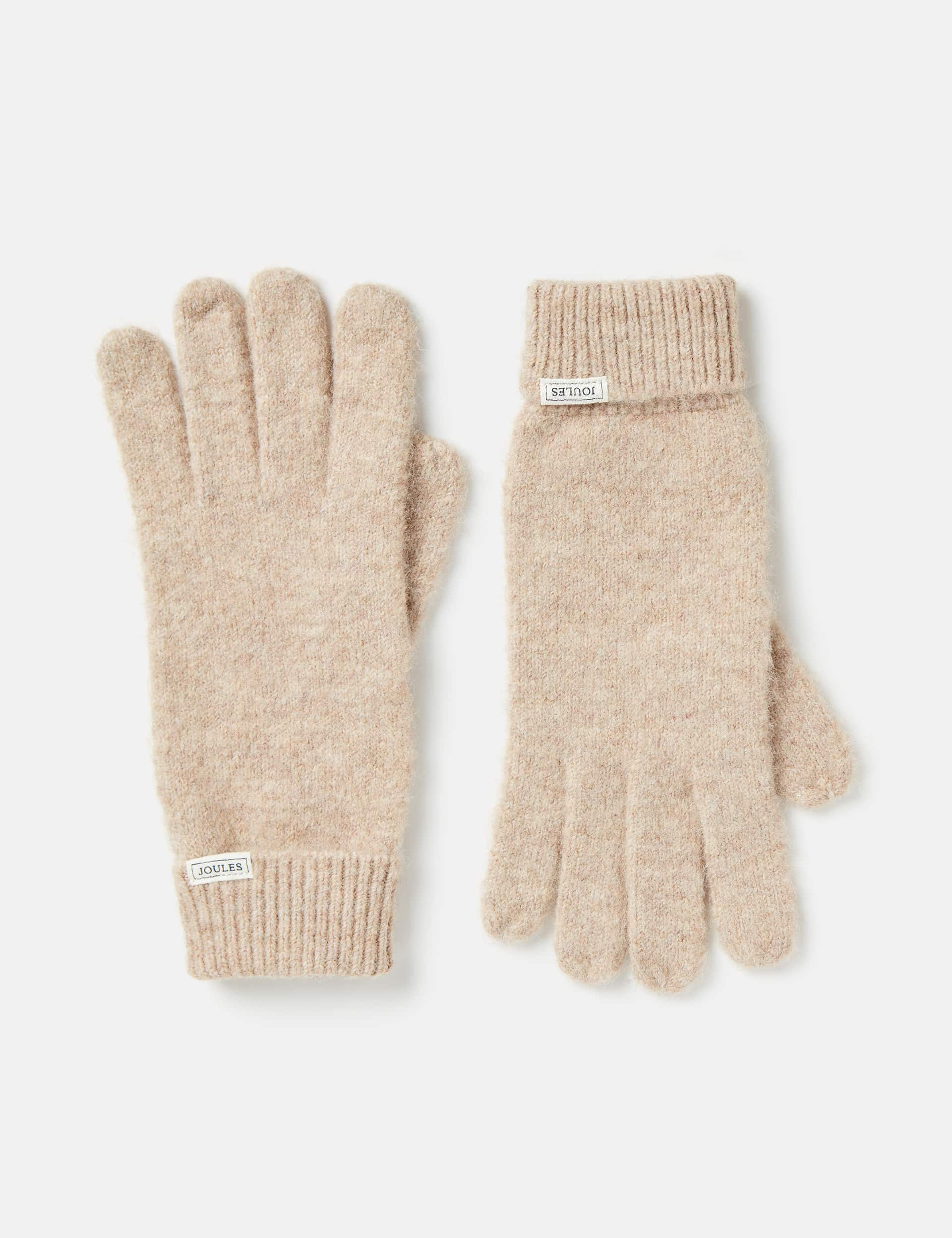 Joules Women's Gloves - M-L - Beige, Grey,Beige