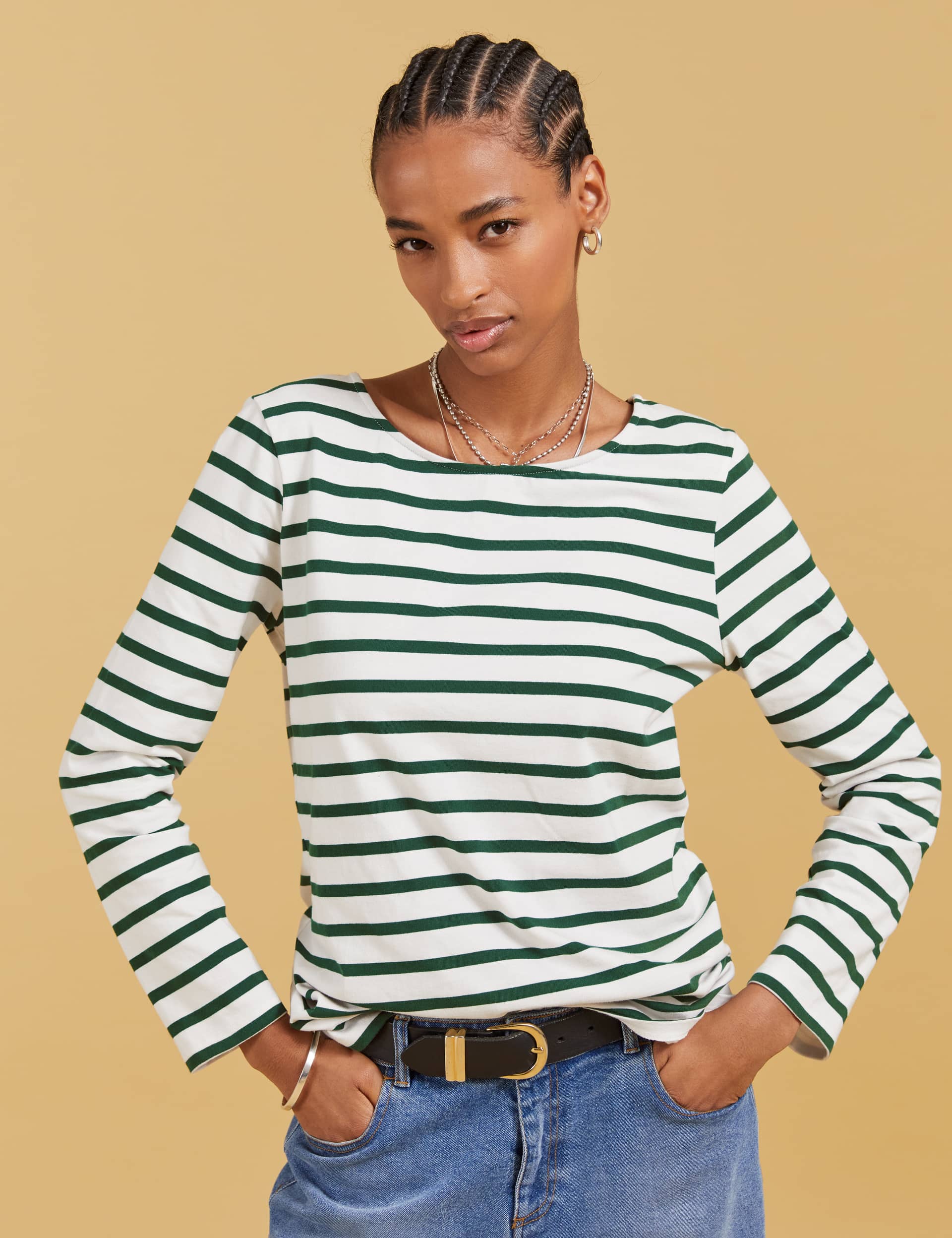 Baukjen Women's Pure Cotton Striped Top