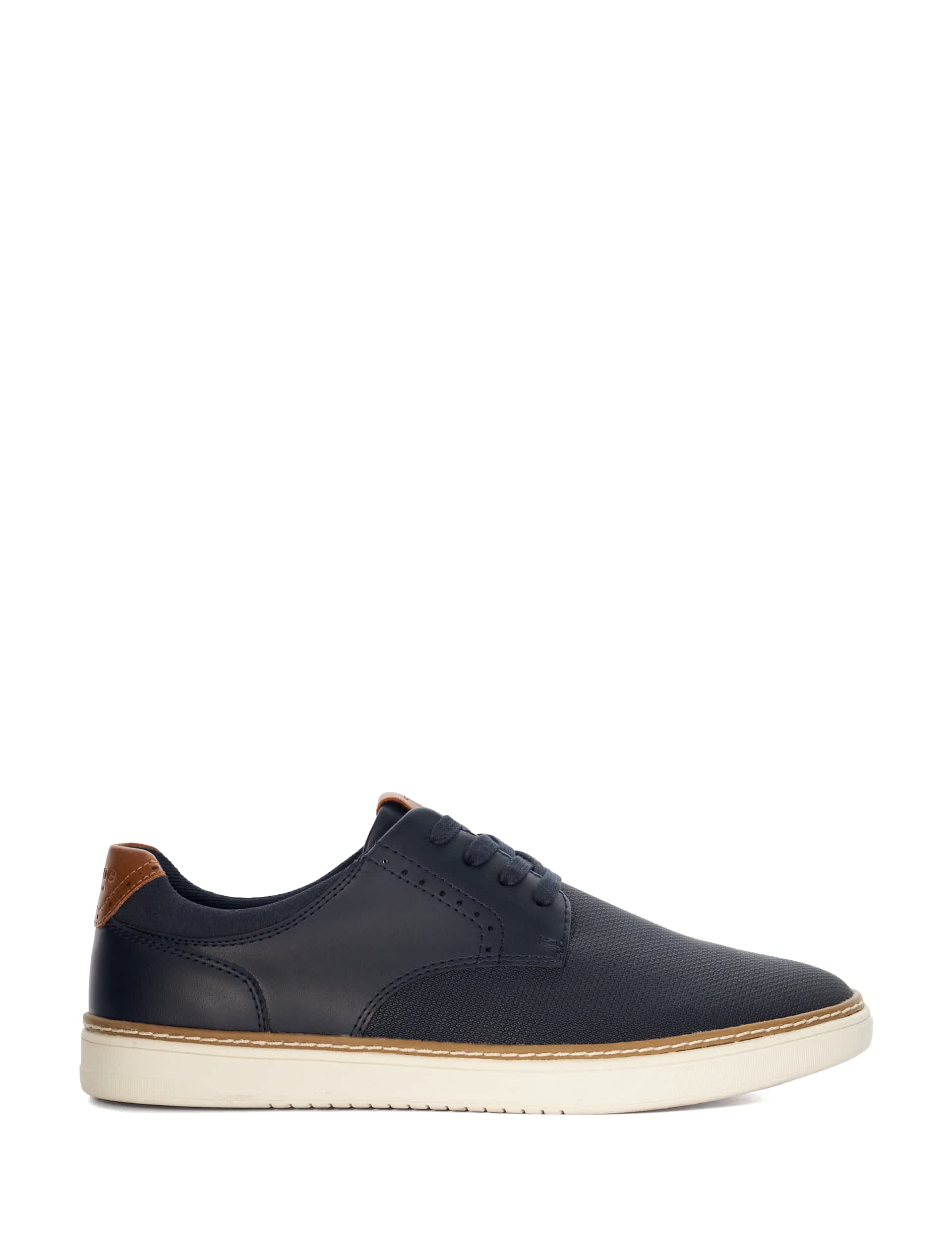 Dune London Men's Brogue Detail Lace Up Trainers - 9 - Navy, Black,Navy