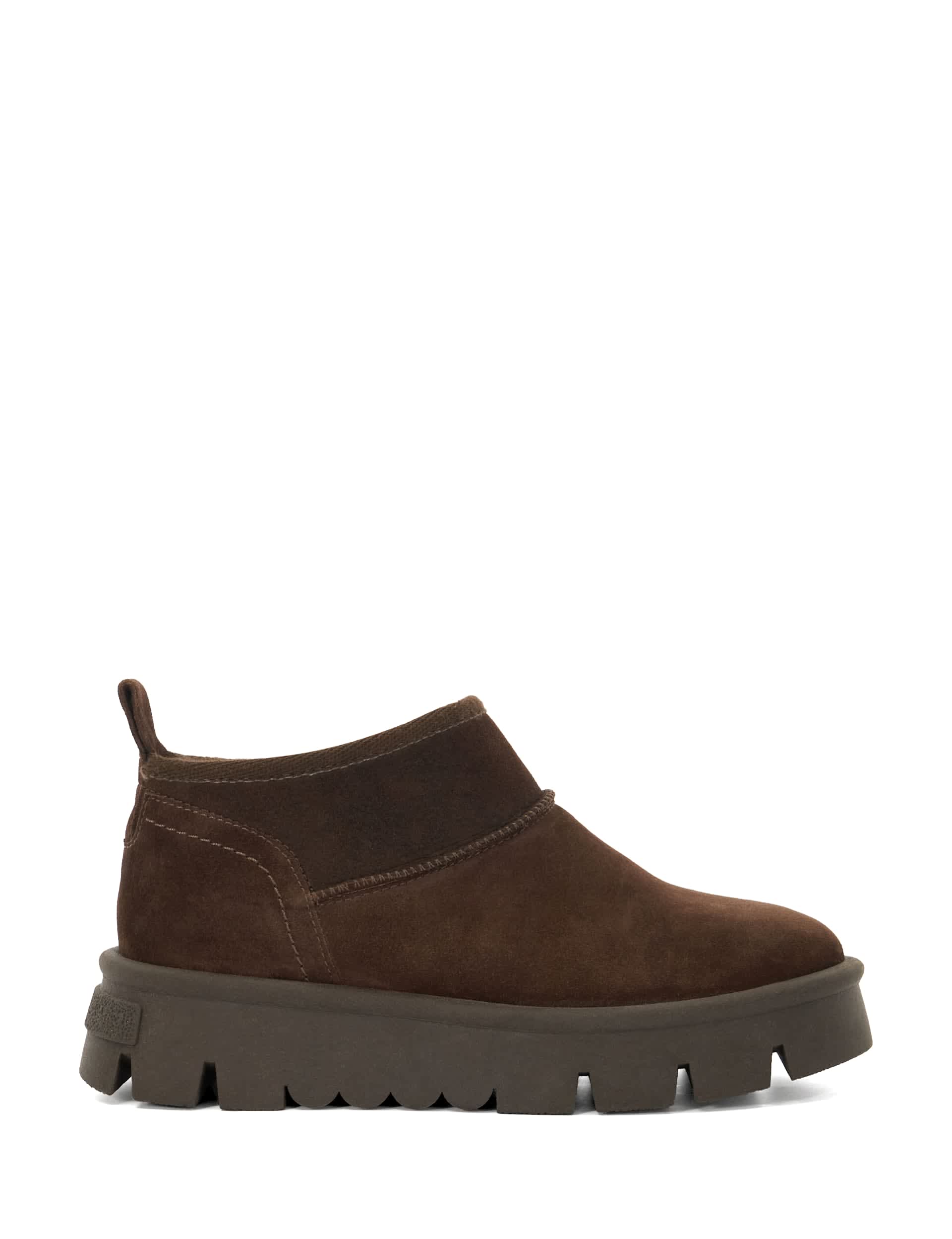 Dune London Women's Leather Faux Fur Lining Flatform Ankle Boots