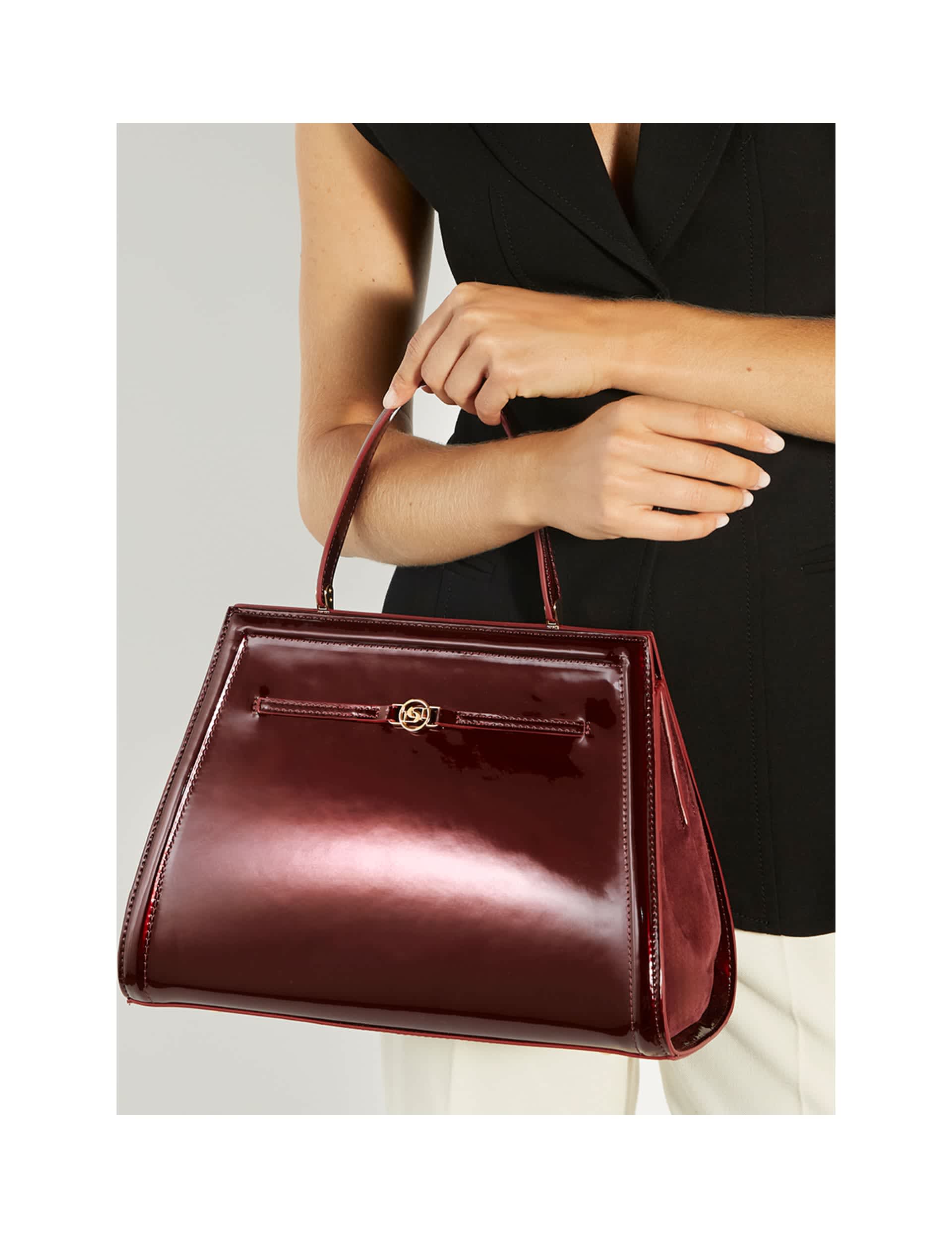 Dune London Women's Leather Blend Grab Bag With Shoulder Strap - Burgundy, Burgundy