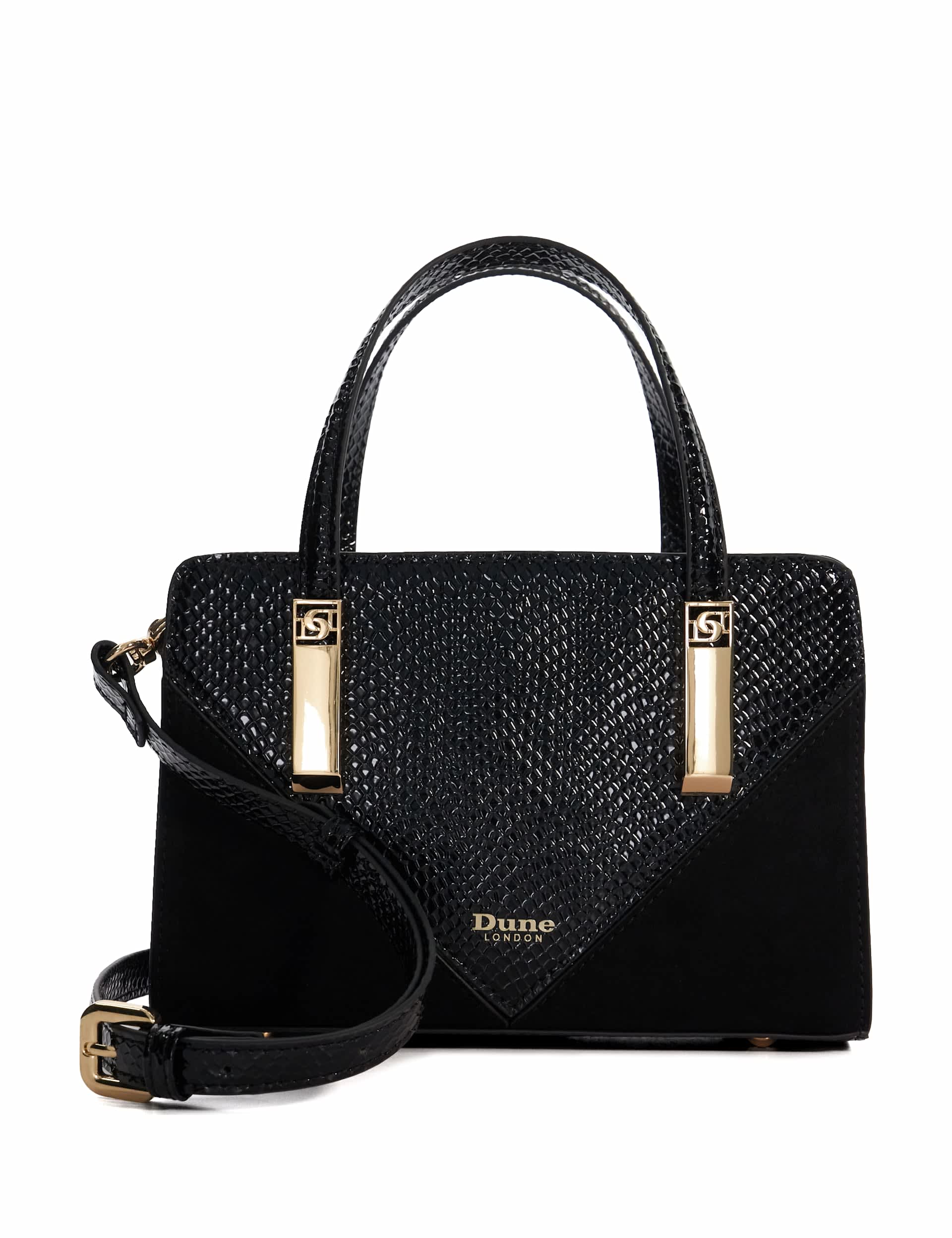 Dune London Women's Lizard Effect Mini Tote Bag - Black, Black