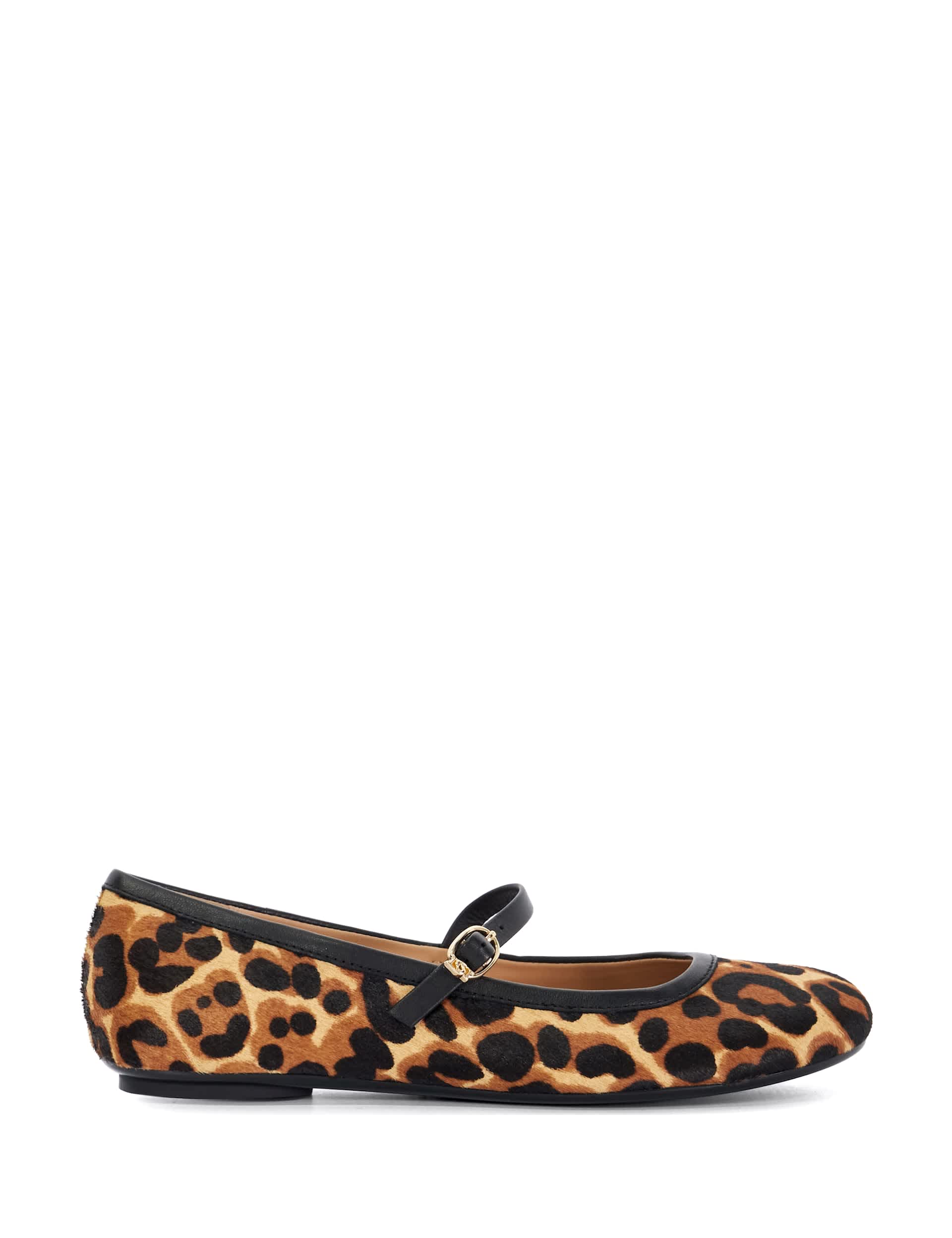 Dune London Women's Leather Animal Print Flat Pumps - 5 - Multi, Multi