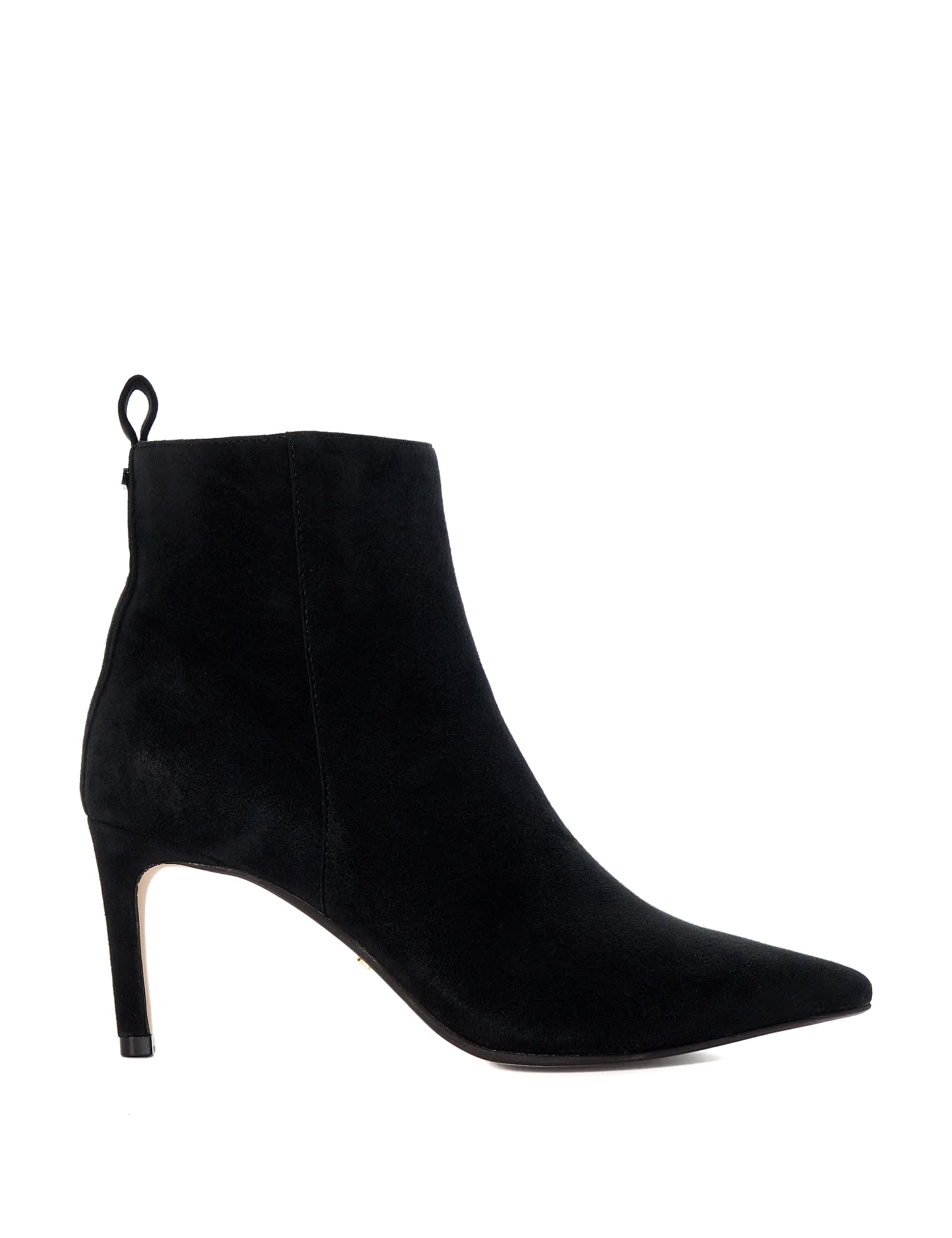 Dune London Women's Suede Stiletto Heel Pointed Ankle Boots - 5 - Black, Black