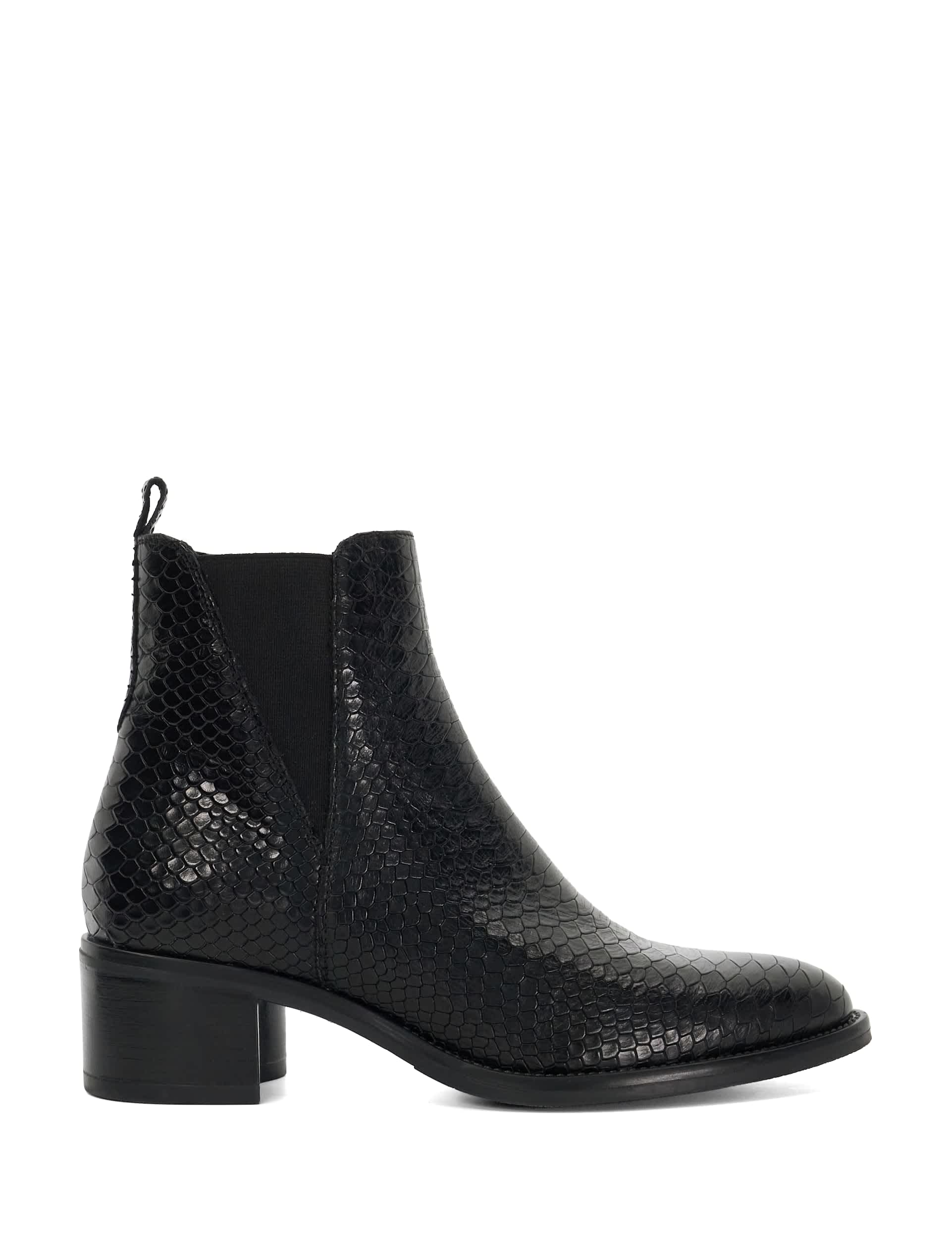 Dune London Women's Leather Block Heel Round Toe Ankle Boots