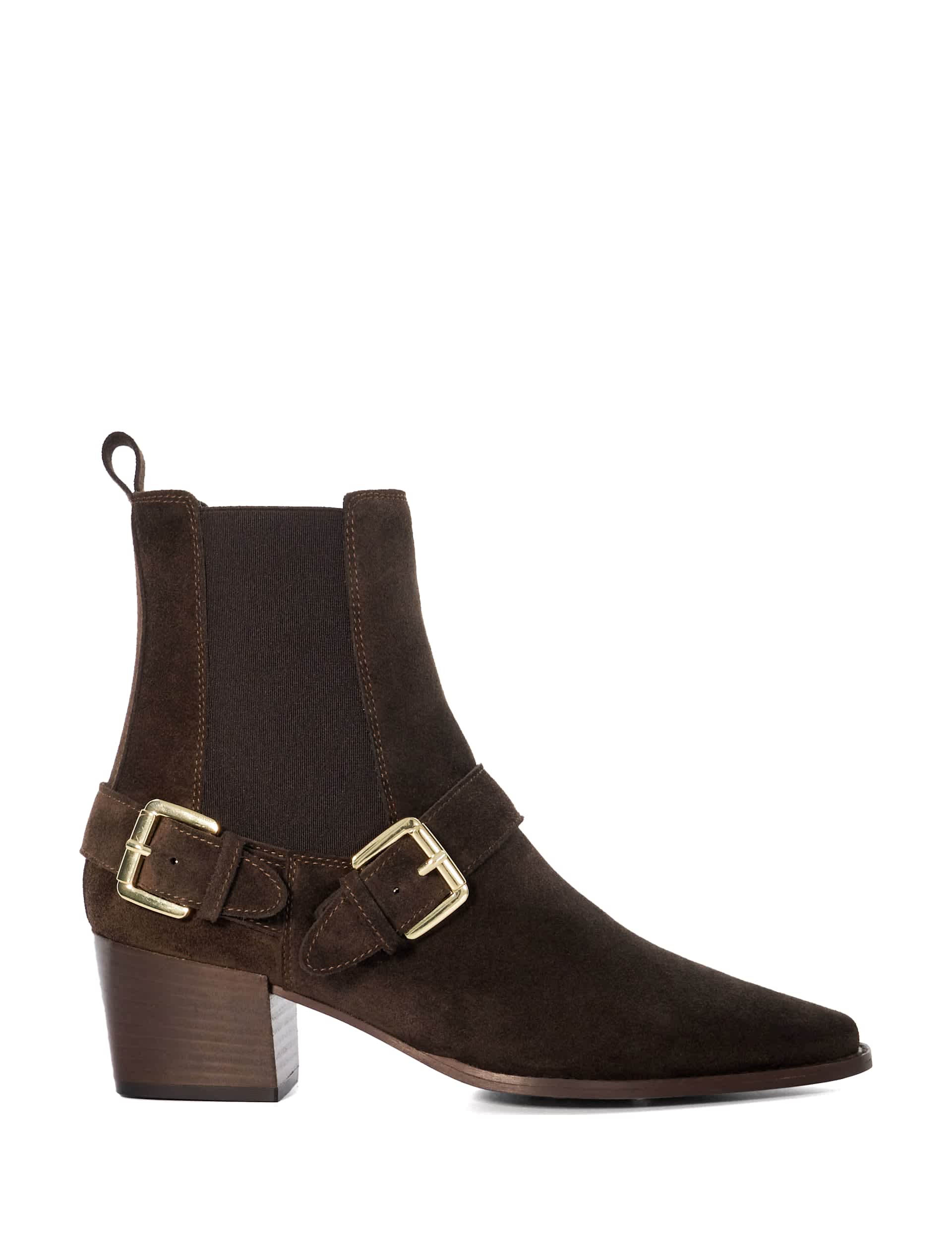 Dune London Women's Suede Block Heel Ankle Boots - 6 - Brown, Brown