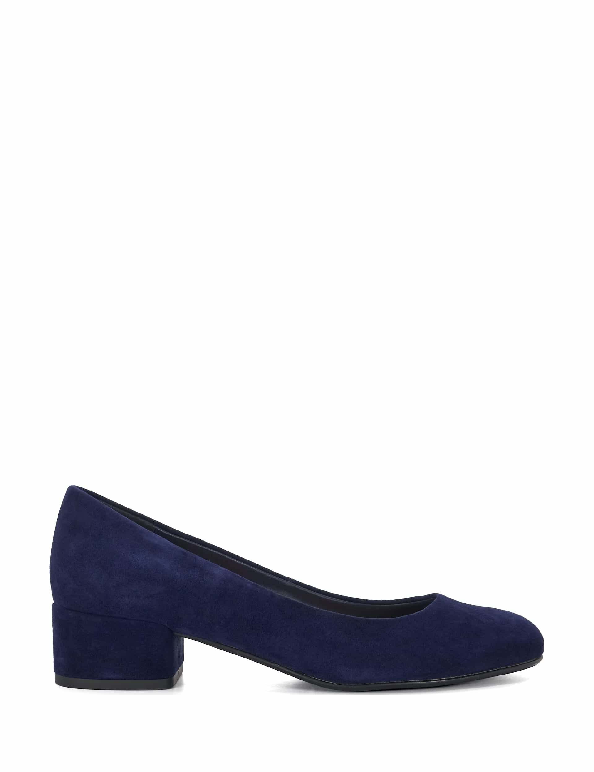 Dune London Women's Suede Block Heel Court Shoes - 5 - Navy, Navy