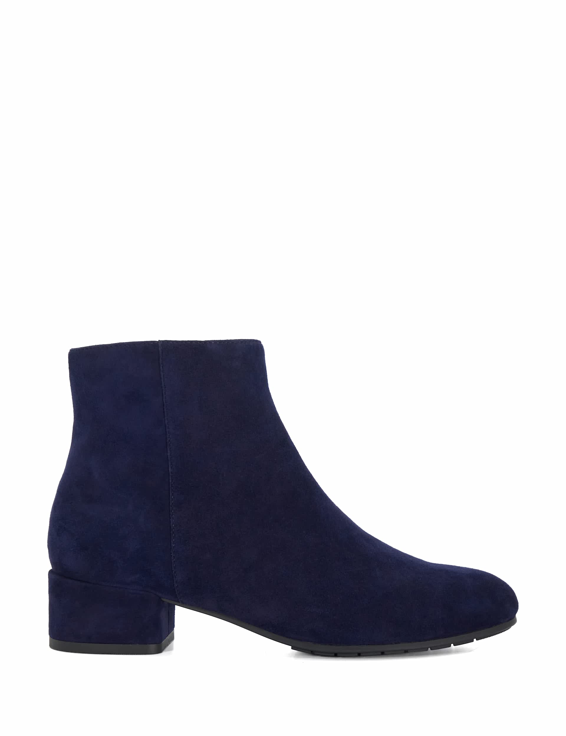 Dune London Women's Wide Fit Suede Block Heel Ankle Boots - 5 - Dark Blue, Dark Blue