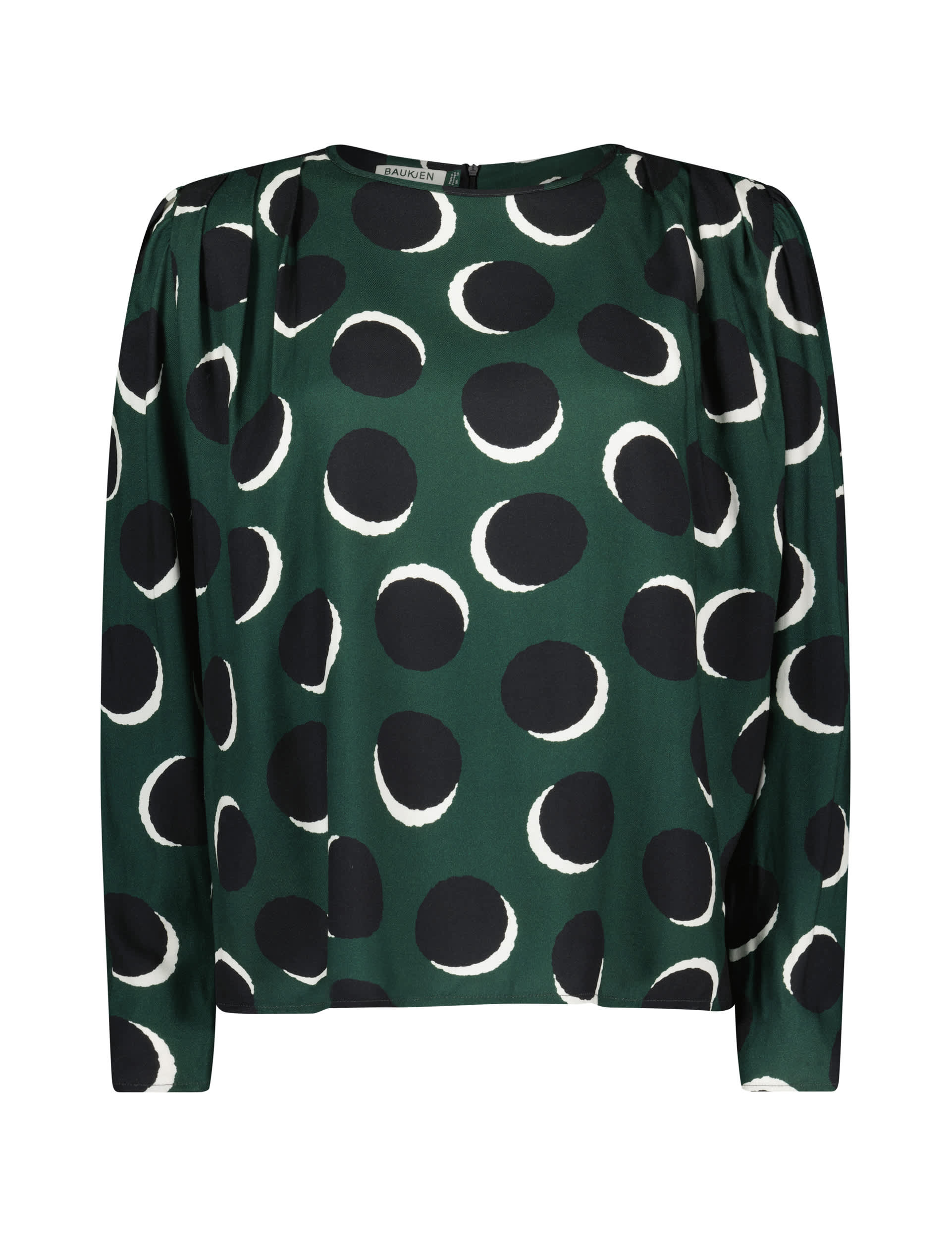 Baukjen Women's Spot Print Round Neck Relaxed Blouse - 8 - Green Mix, Green Mix