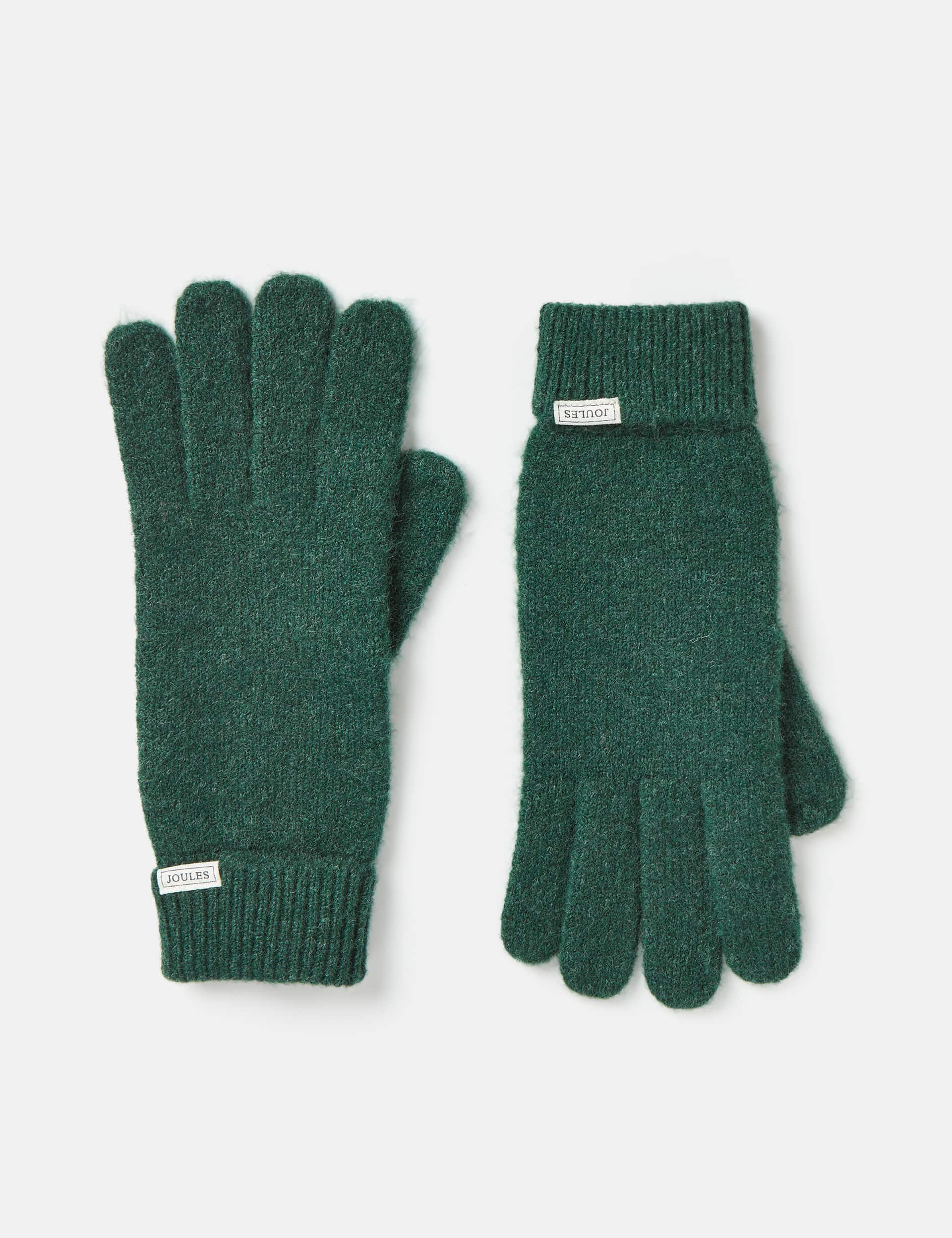 Joules Women's Knitted Gloves - S-M - Green, Pink,Green