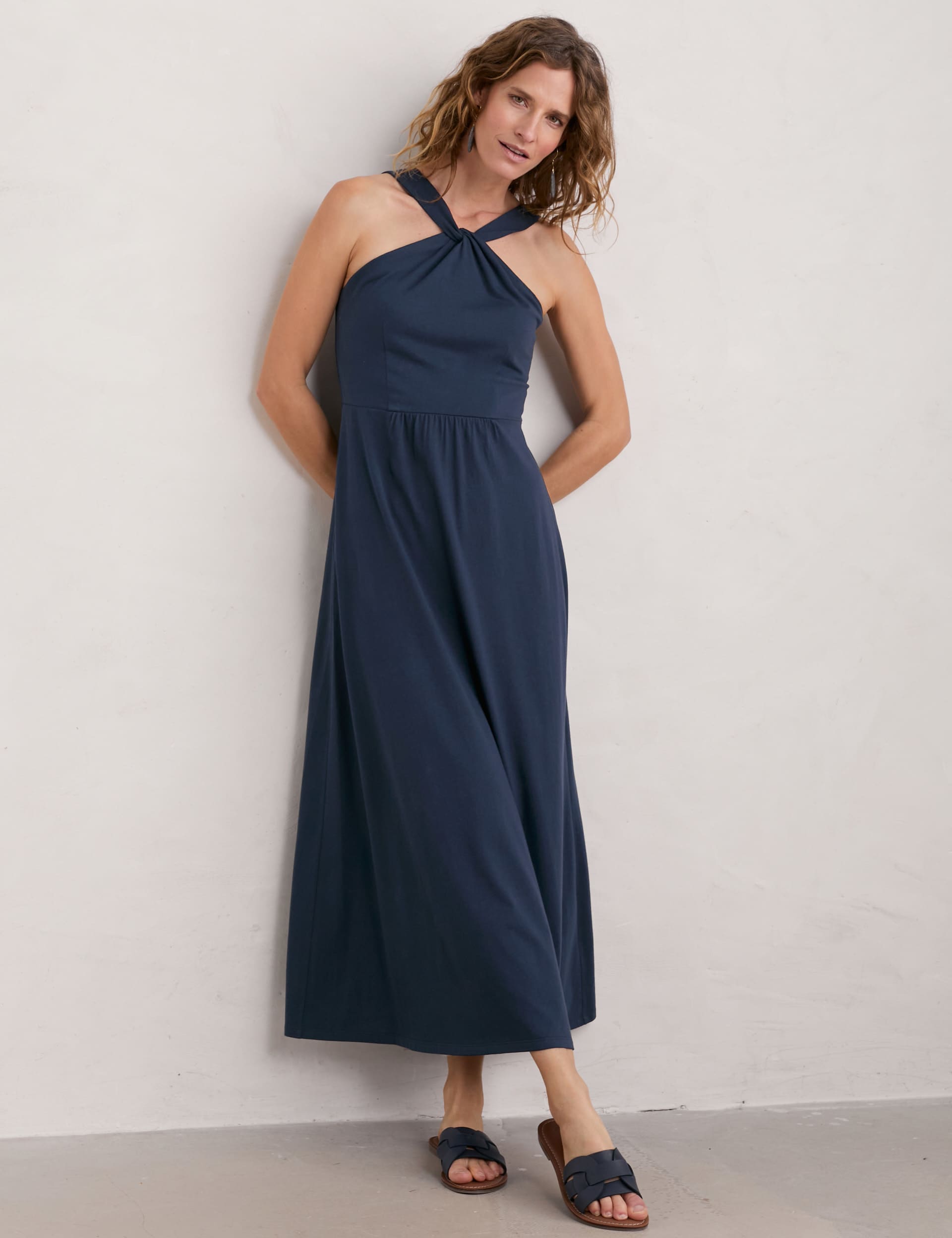 Seasalt Cornwall Women's Cotton Rich Midaxi Waisted Dress