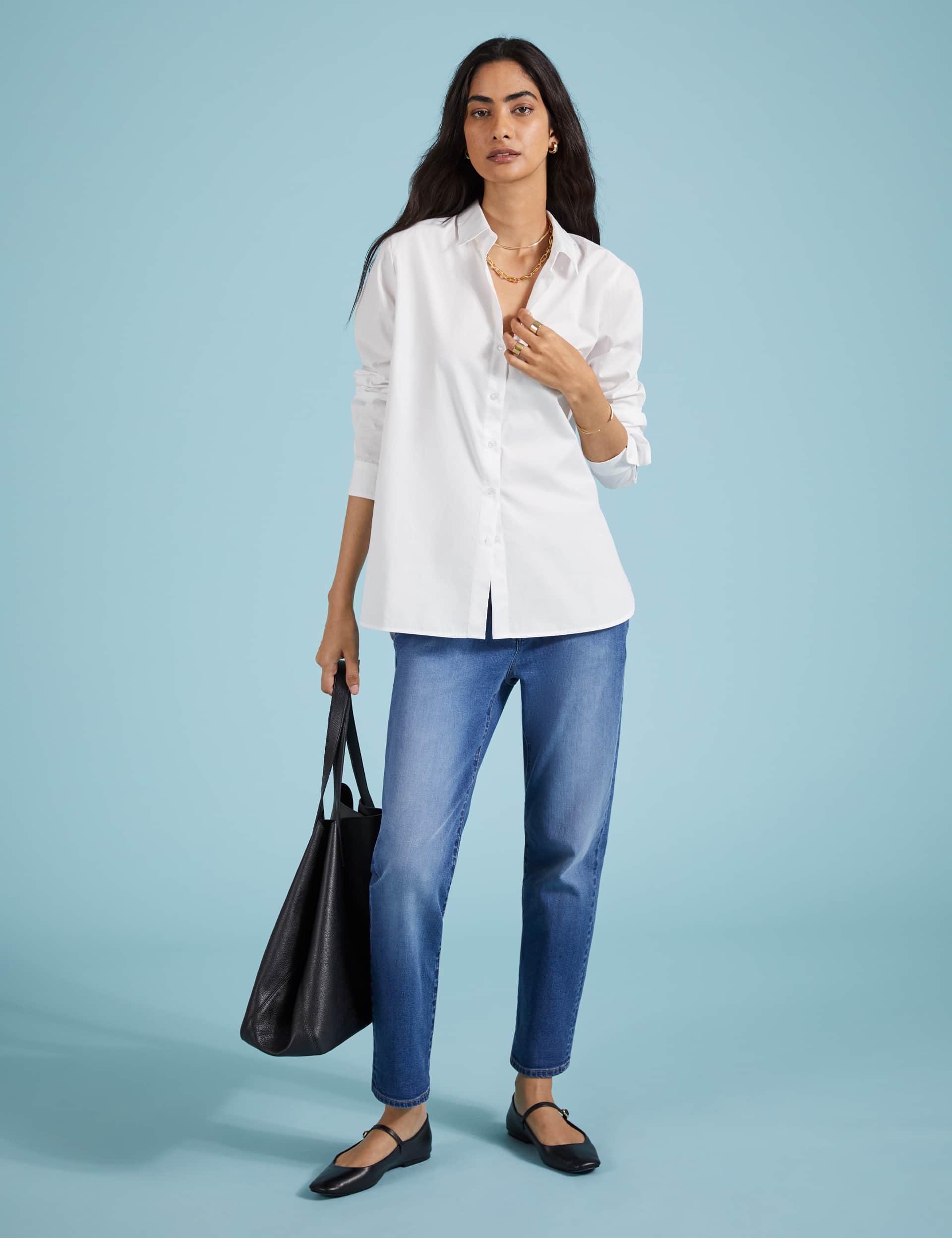 Baukjen Women's Pure Cotton Button Through Relaxed Shirt