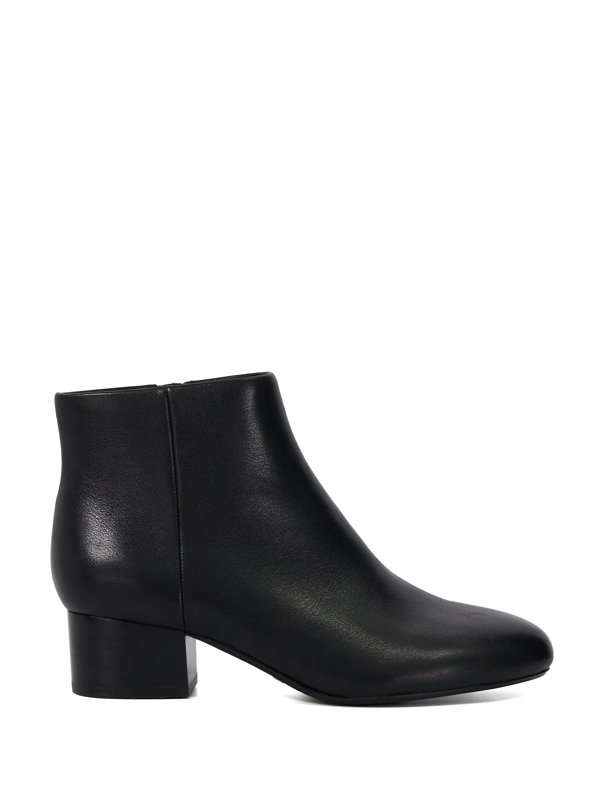 Dune London Women's Leather Block Heel Ankle Boots - 6 - Black, Black