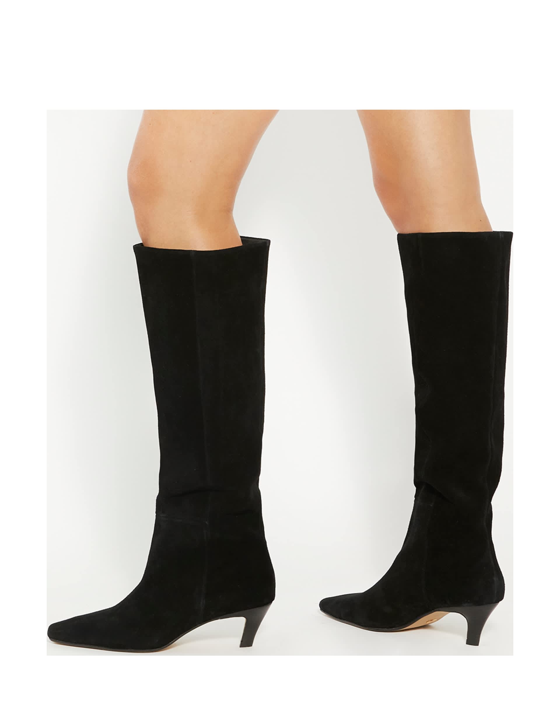 Dune London Women's Suede Kitten Heel Knee High Boots