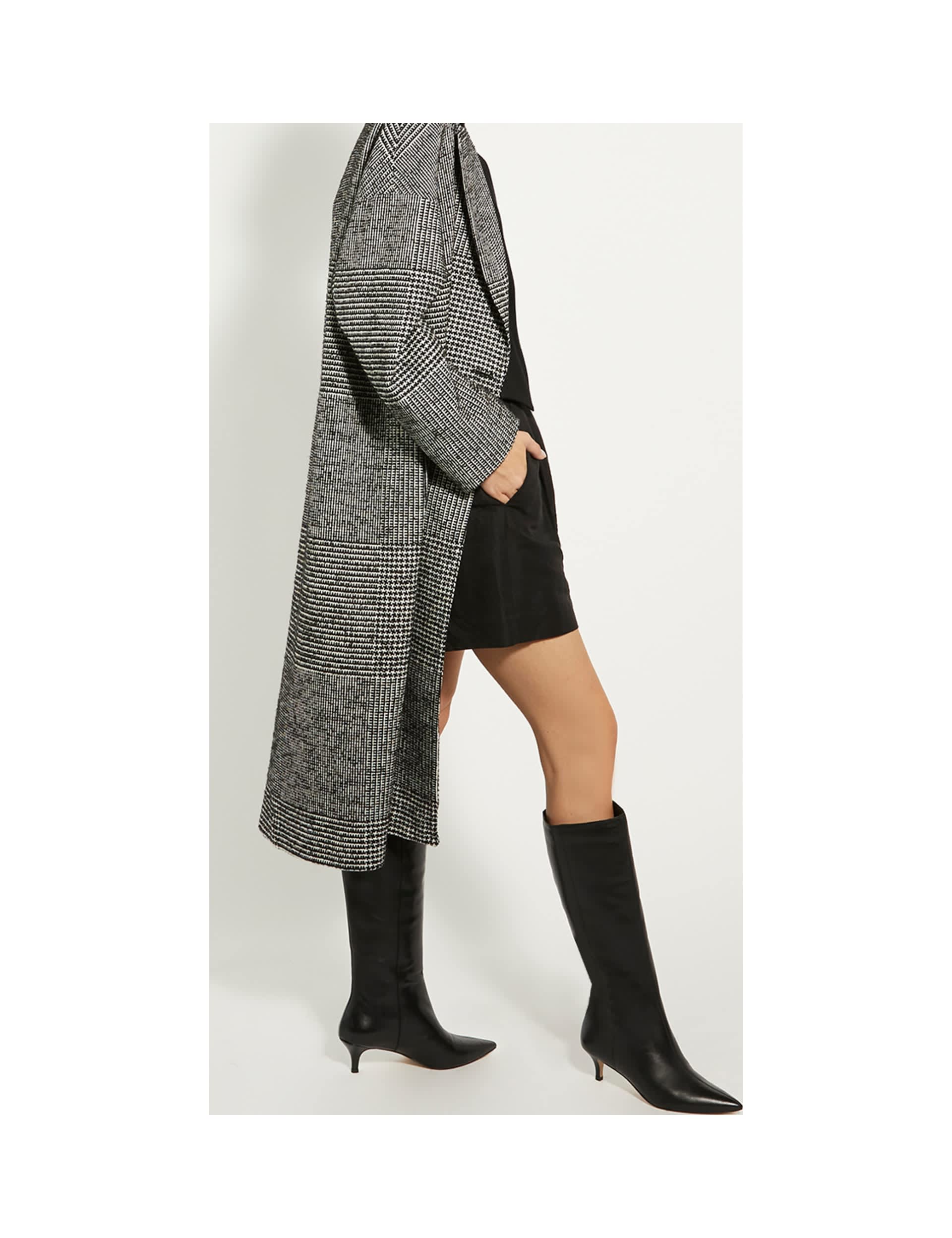 Dune London Women's Leather Kitten Heel Pointed Knee High Boots