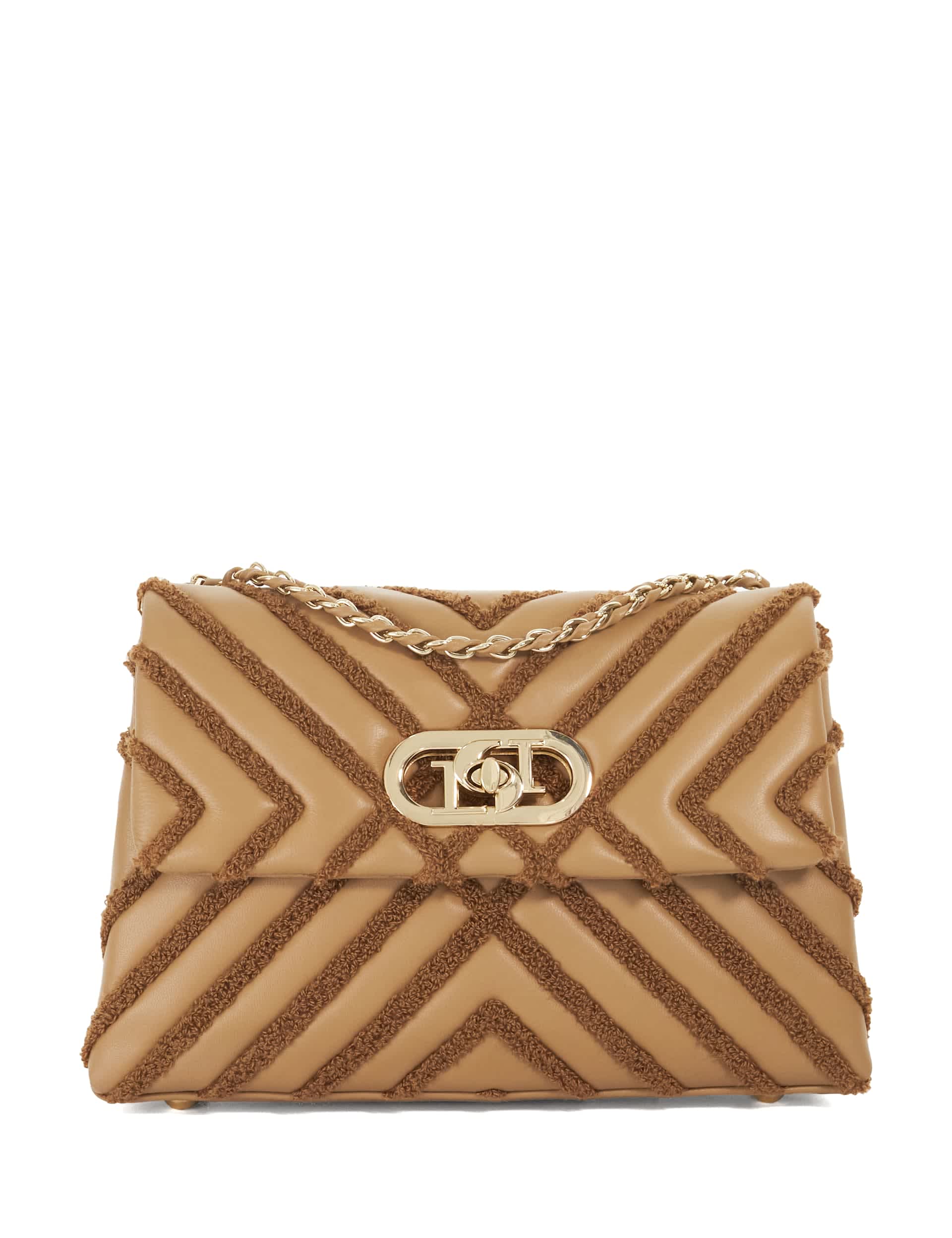 Dune London Women's Leather Rich Quilted Shoulder Bag - Taupe, Taupe