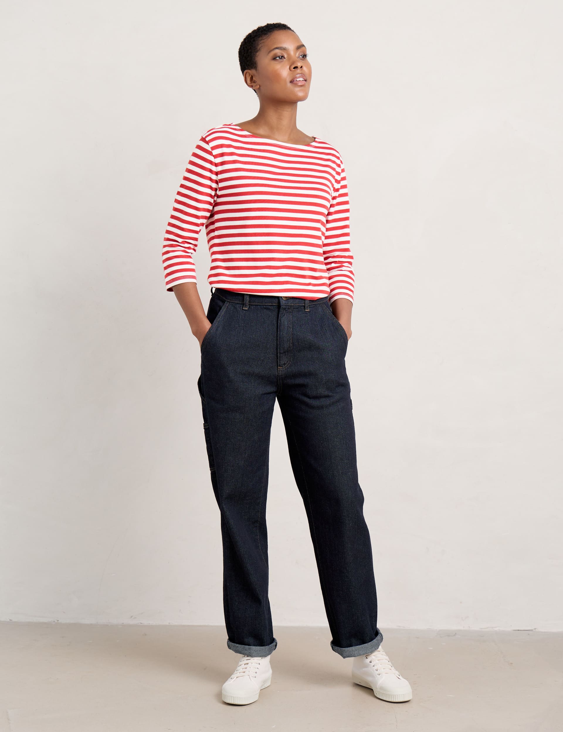 Seasalt Cornwall Women's Denim Straight Leg Ankle Grazer Trousers