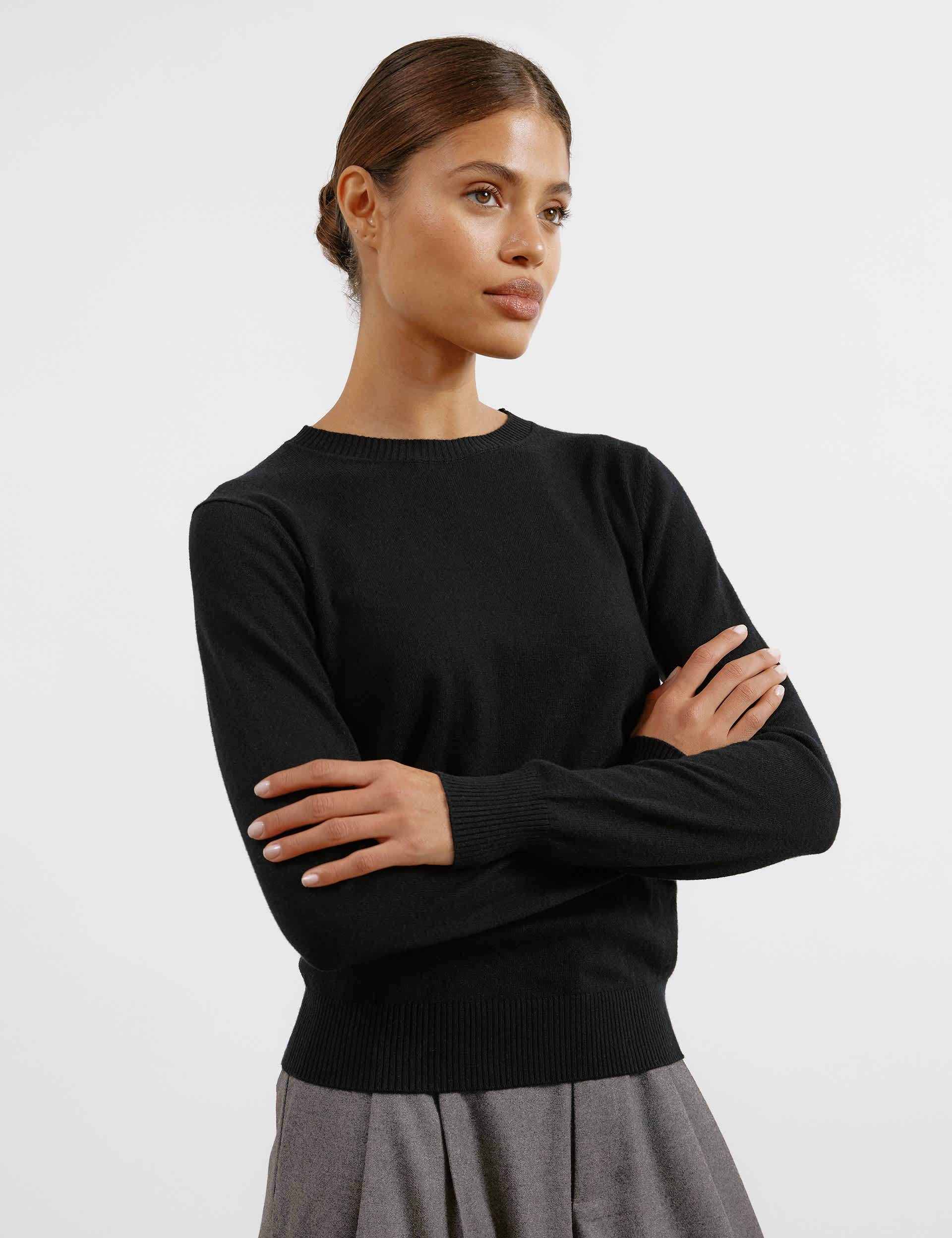 Albaray Women's Crew Neck Jumper with Wool - 10 - Black, Black