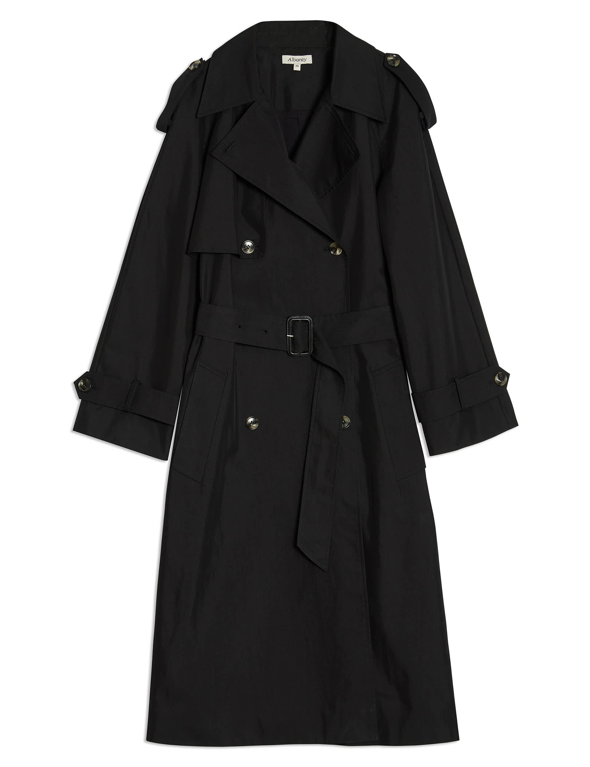 Albaray Women's Cotton Rich Trench Coat - 12 - Black, Black