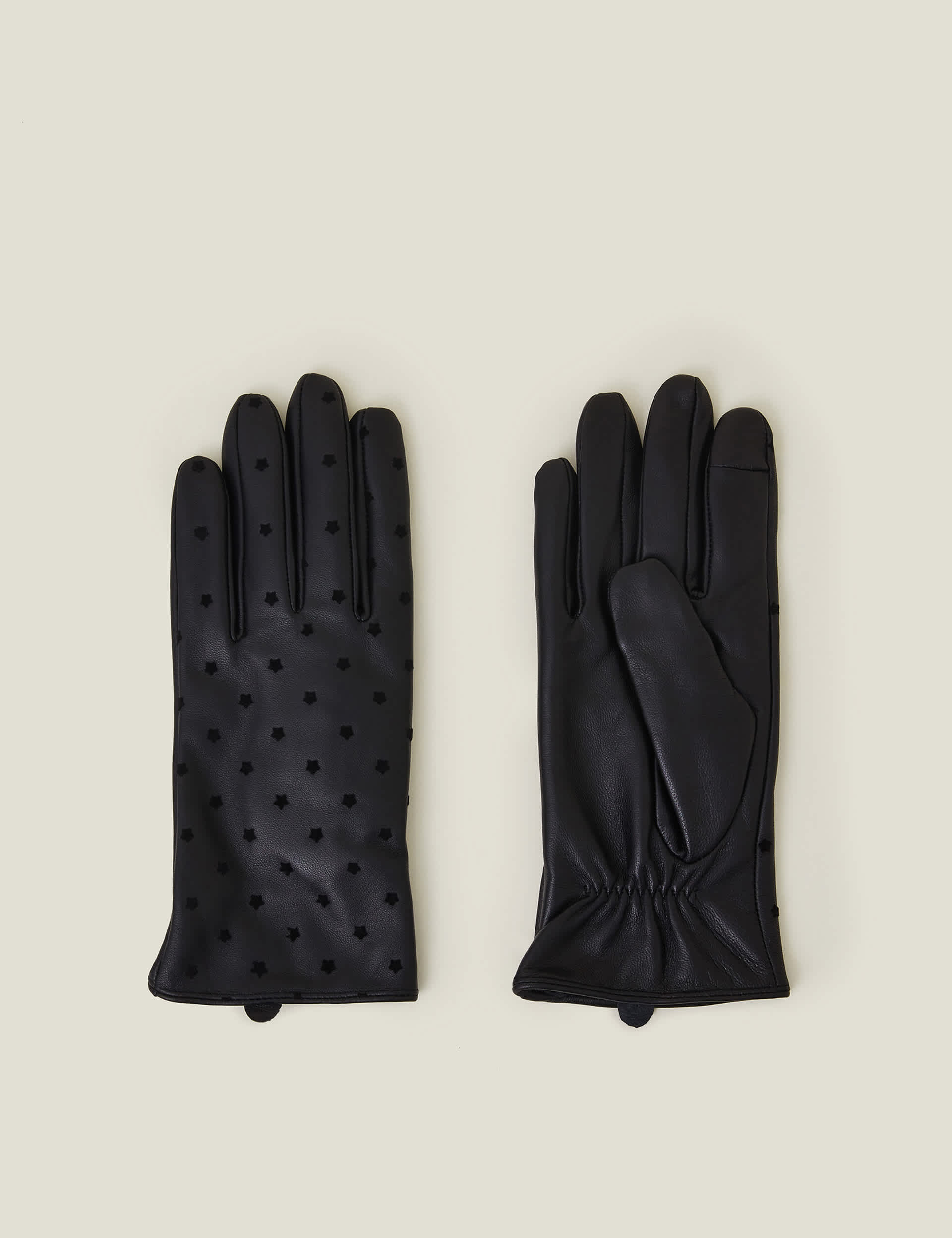 Accessorize Women's Leather gloves - S-M - Black, Black