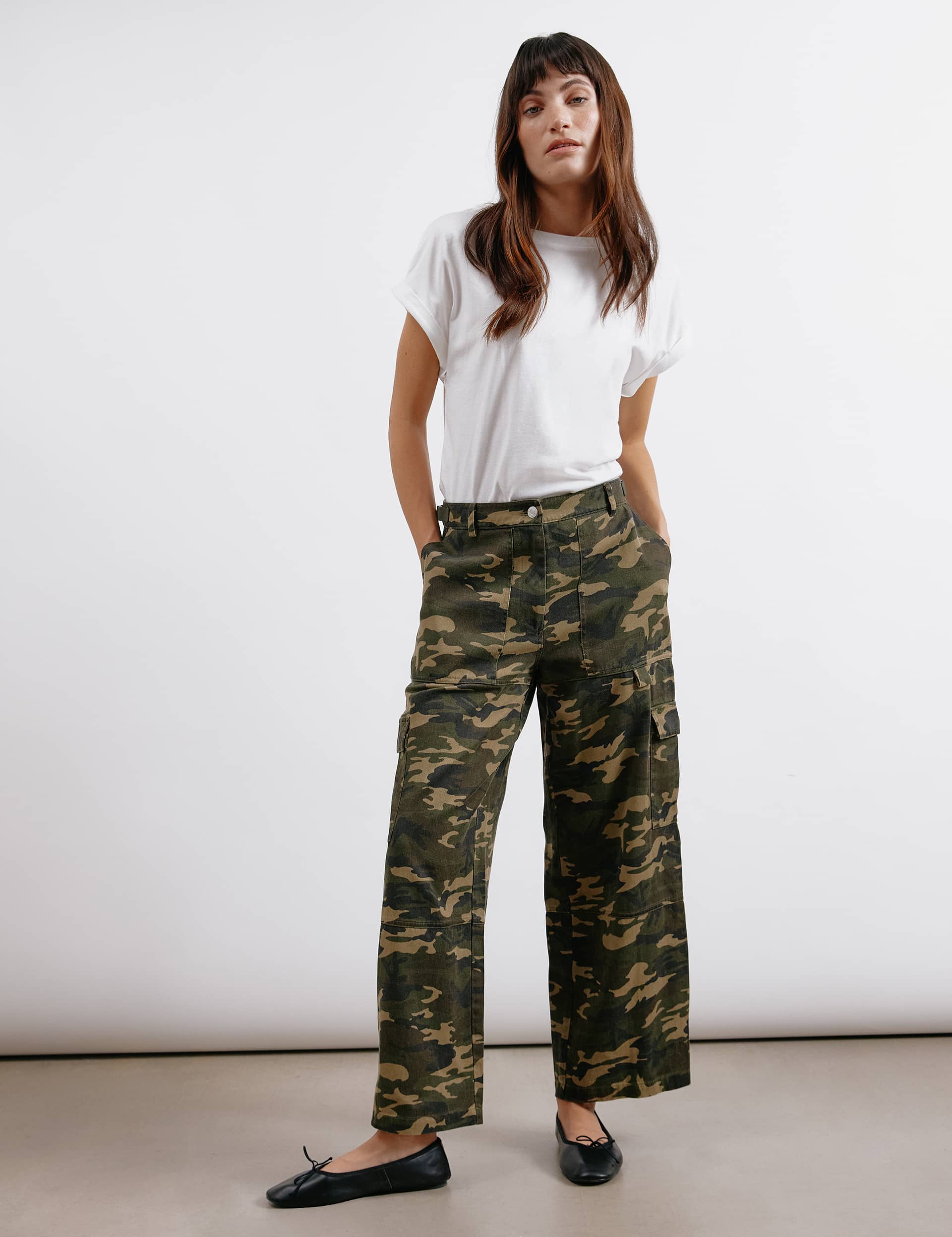 Albaray Women's Pure Cotton Cargo Camo Trousers - 10 - Khaki Mix, Khaki Mix