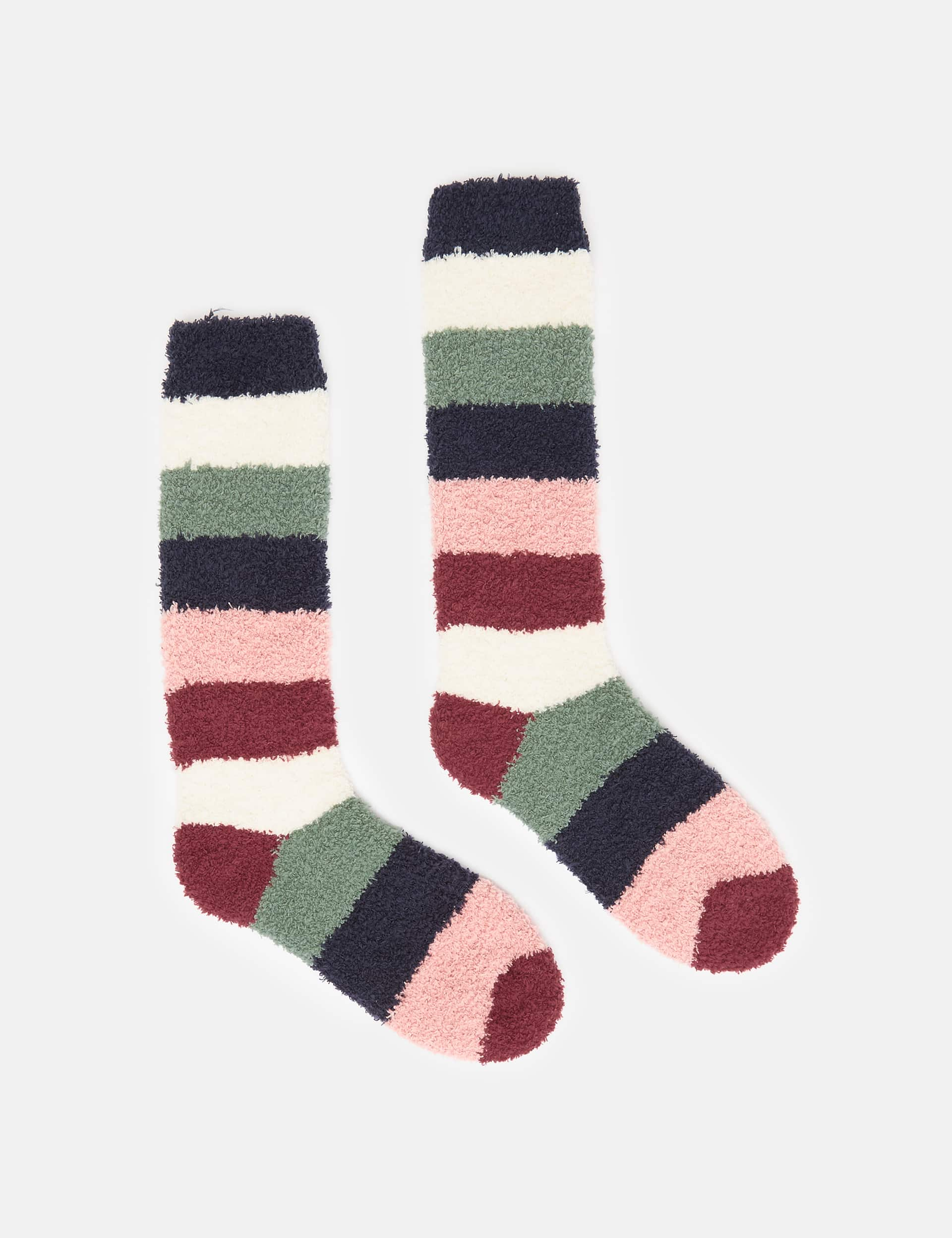 Joules Women's Striped Fluffy Socks - Multi, Multi