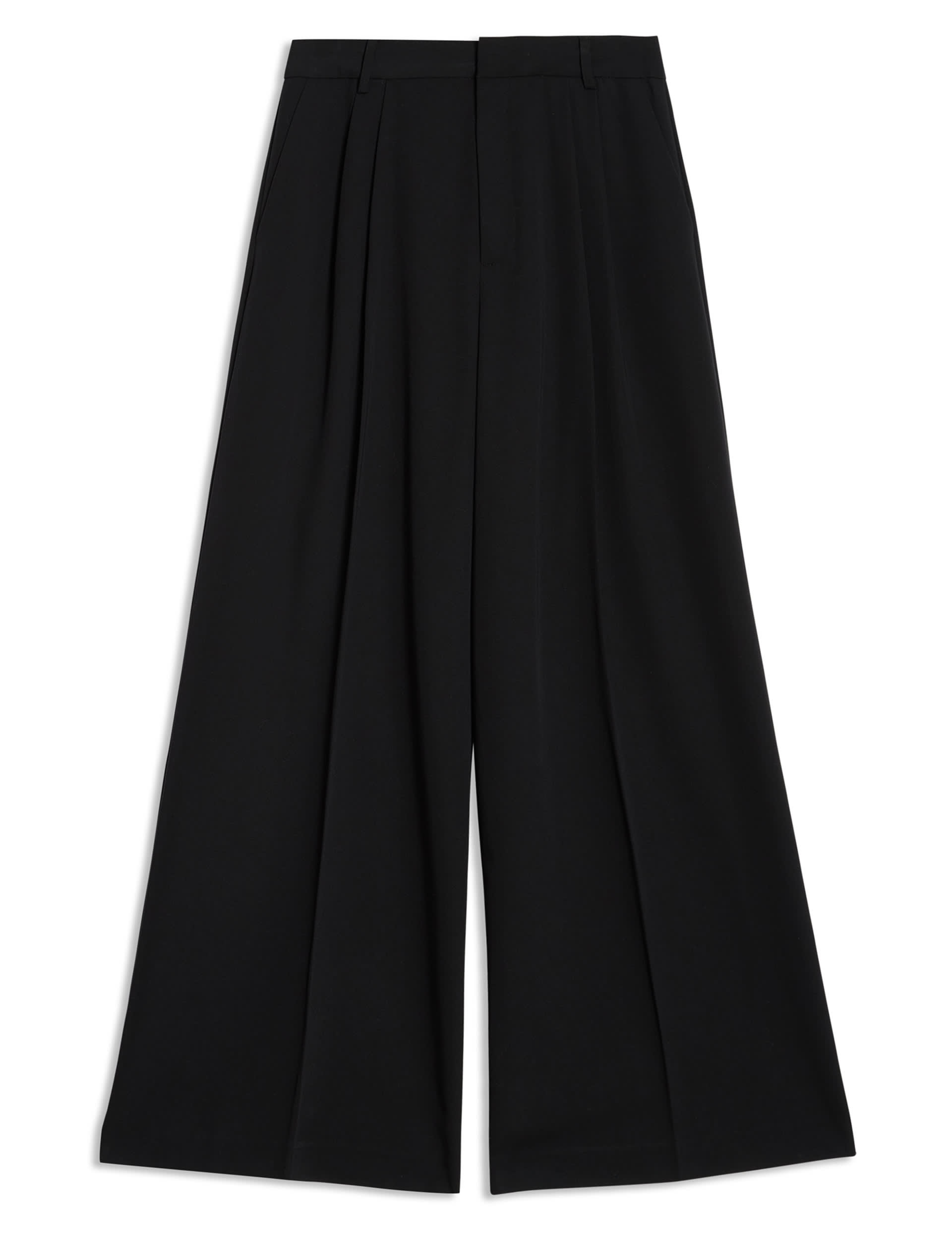 Albaray Women's Pleated Wide Leg Trousers - 8 - Black, Black