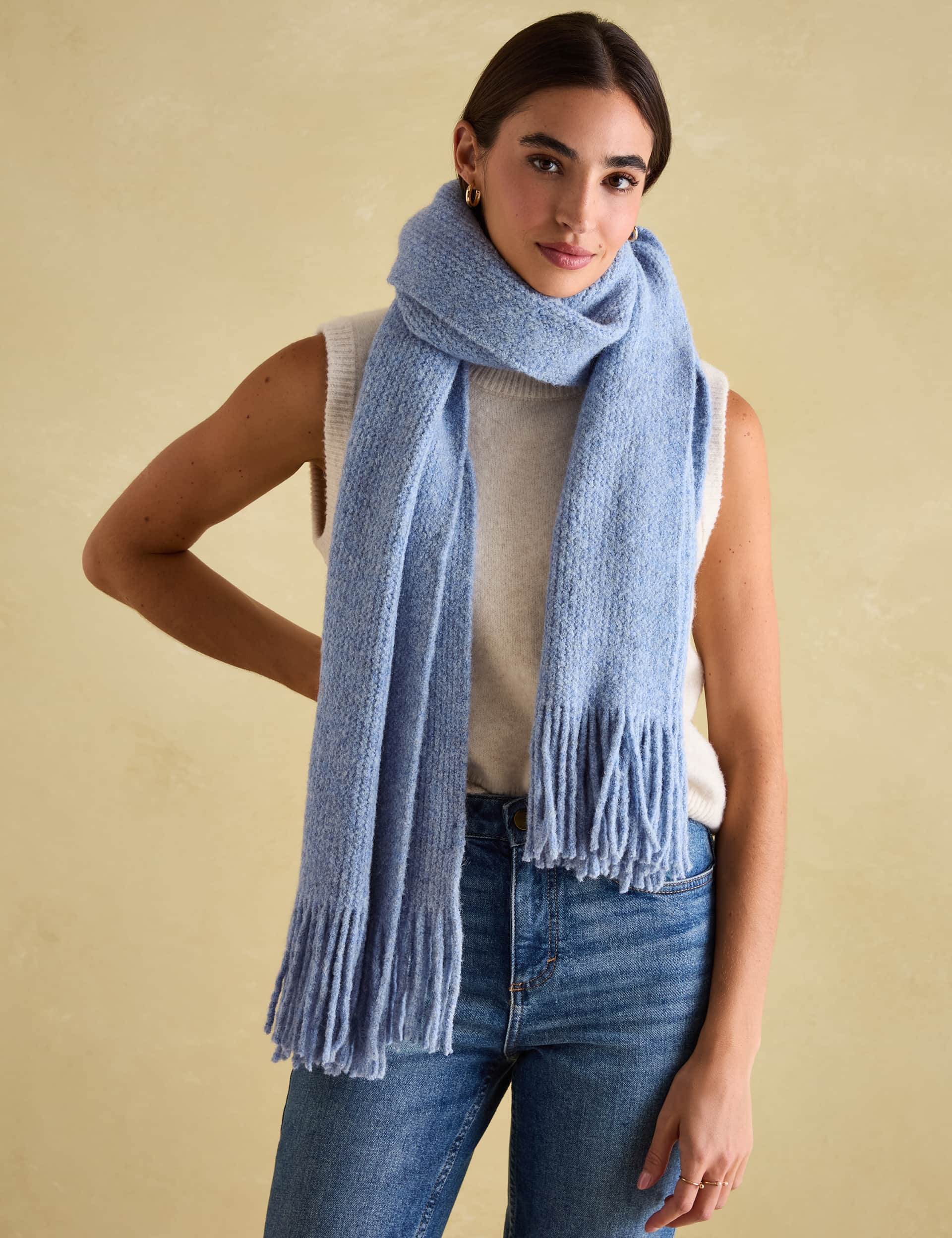 Joules Women's Knitted Scarf - Blue Mix, Blue Mix