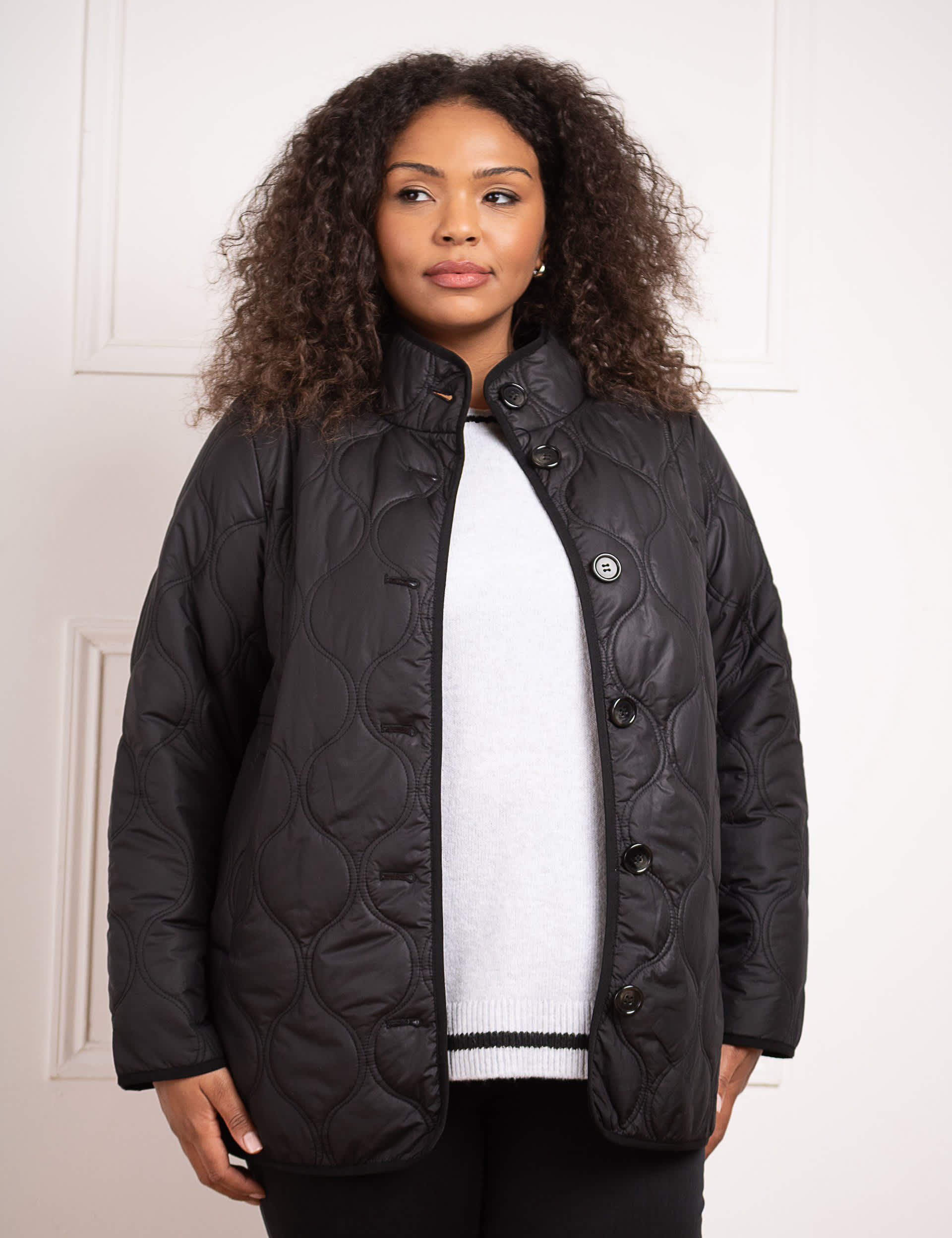 Live Unlimited London Women's Quilted Short Jacket - 16 - Black, Black