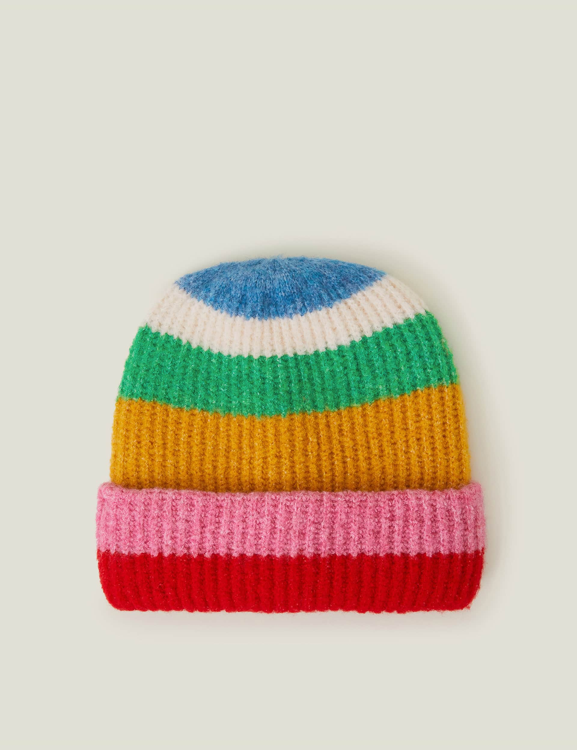 Accessorize Women's Knitted Striped Beanie Hat - Multi, Multi