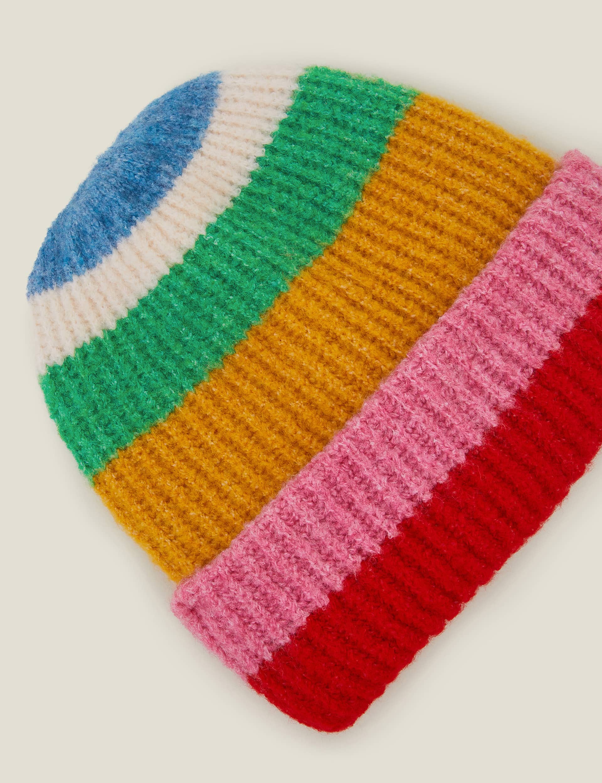 Accessorize Women's Knitted Striped Beanie Hat - Multi, Multi