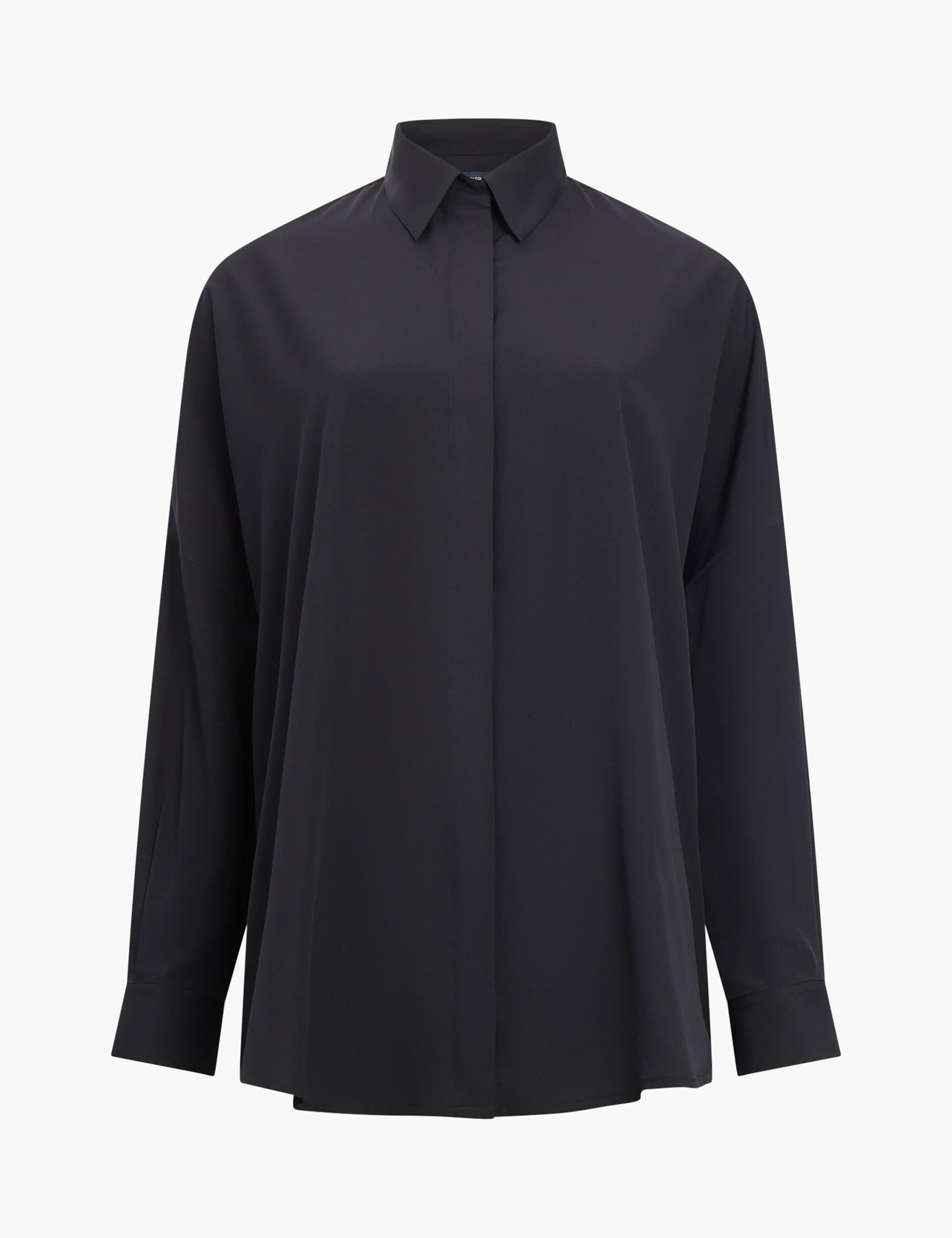 French Connection Women's Crepe Shirt - XS - Black, White,Black