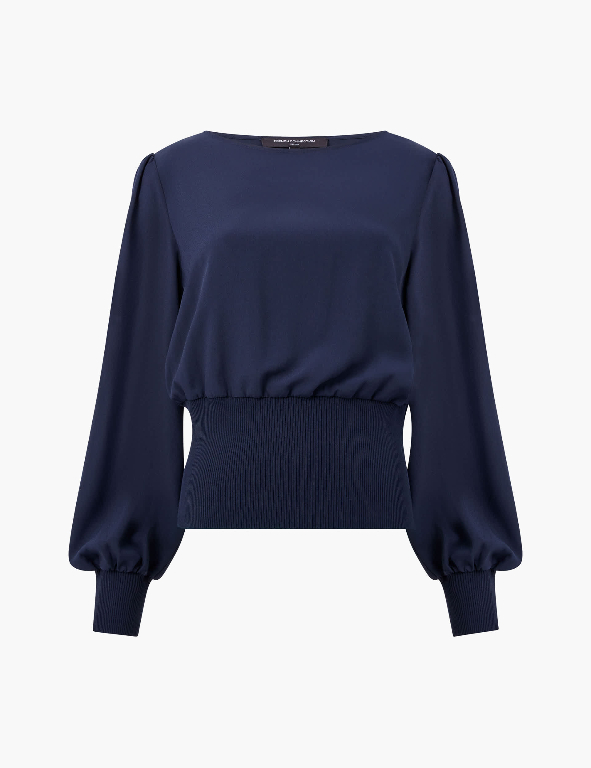 French Connection Women's Slash Neck Knitted Top - XS - Navy, Navy