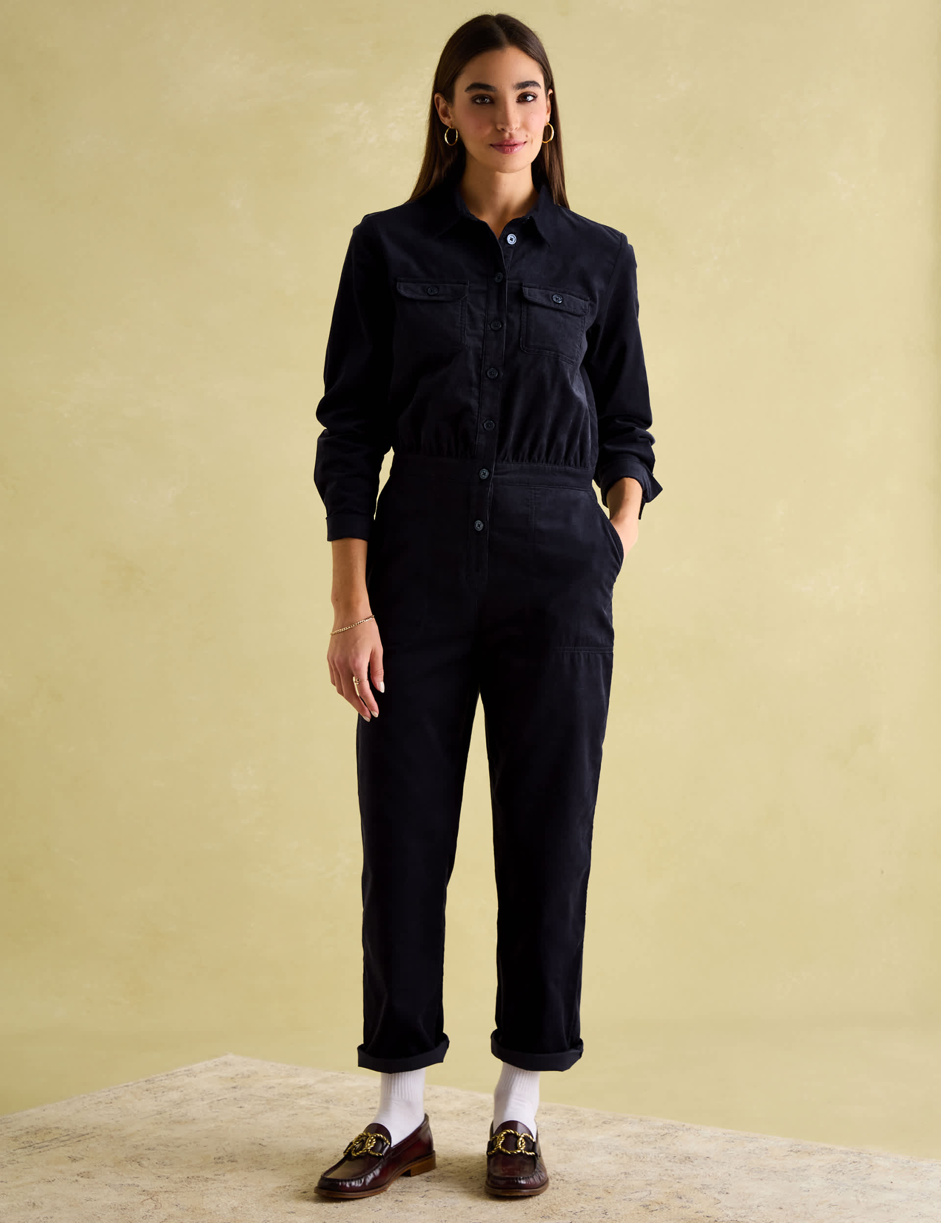 Joules Women's Cord Ankle Grazer Jumpsuit - 12 - Navy, Navy