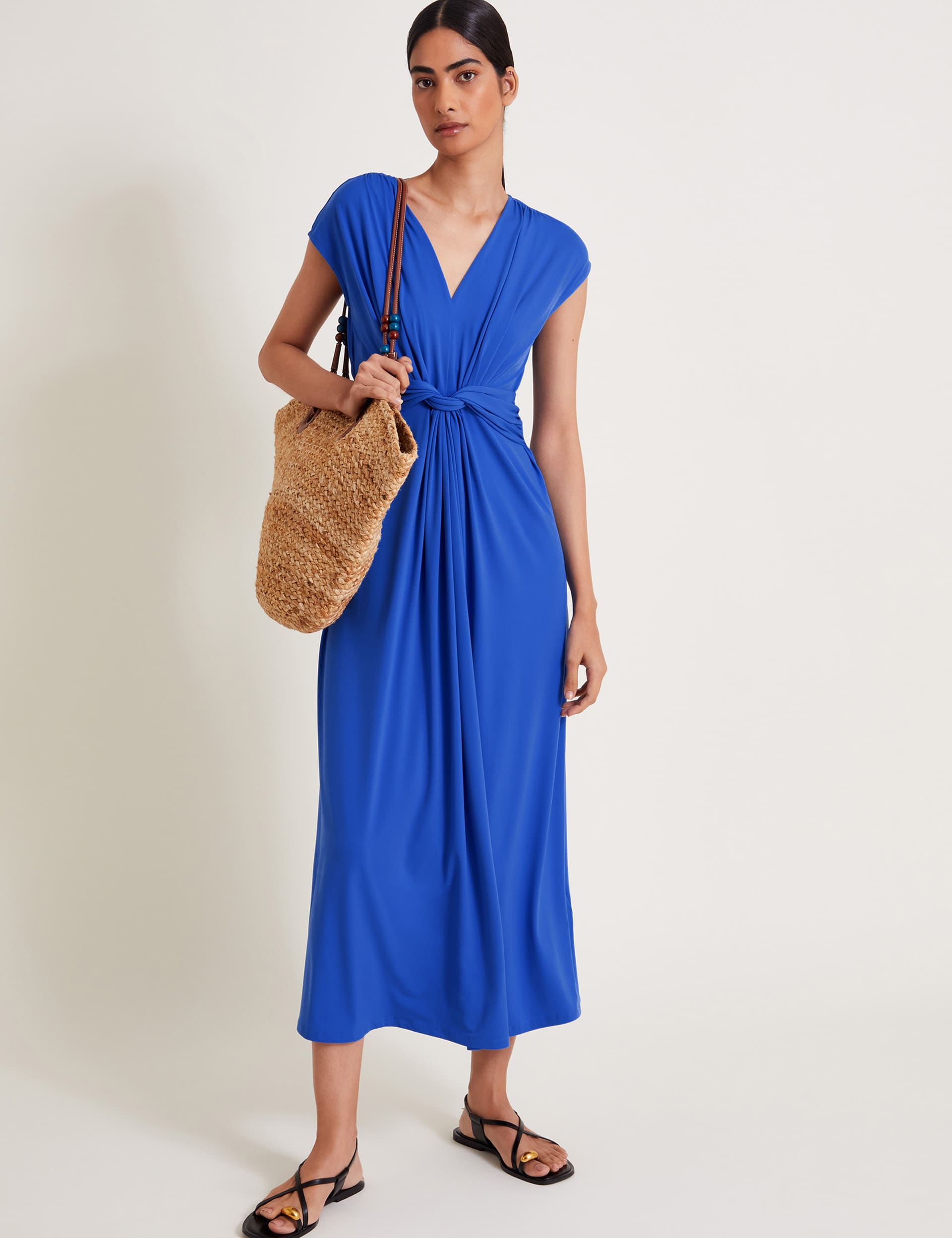 Monsoon Women's Jersey V-Neck Maxi Wrap Dress