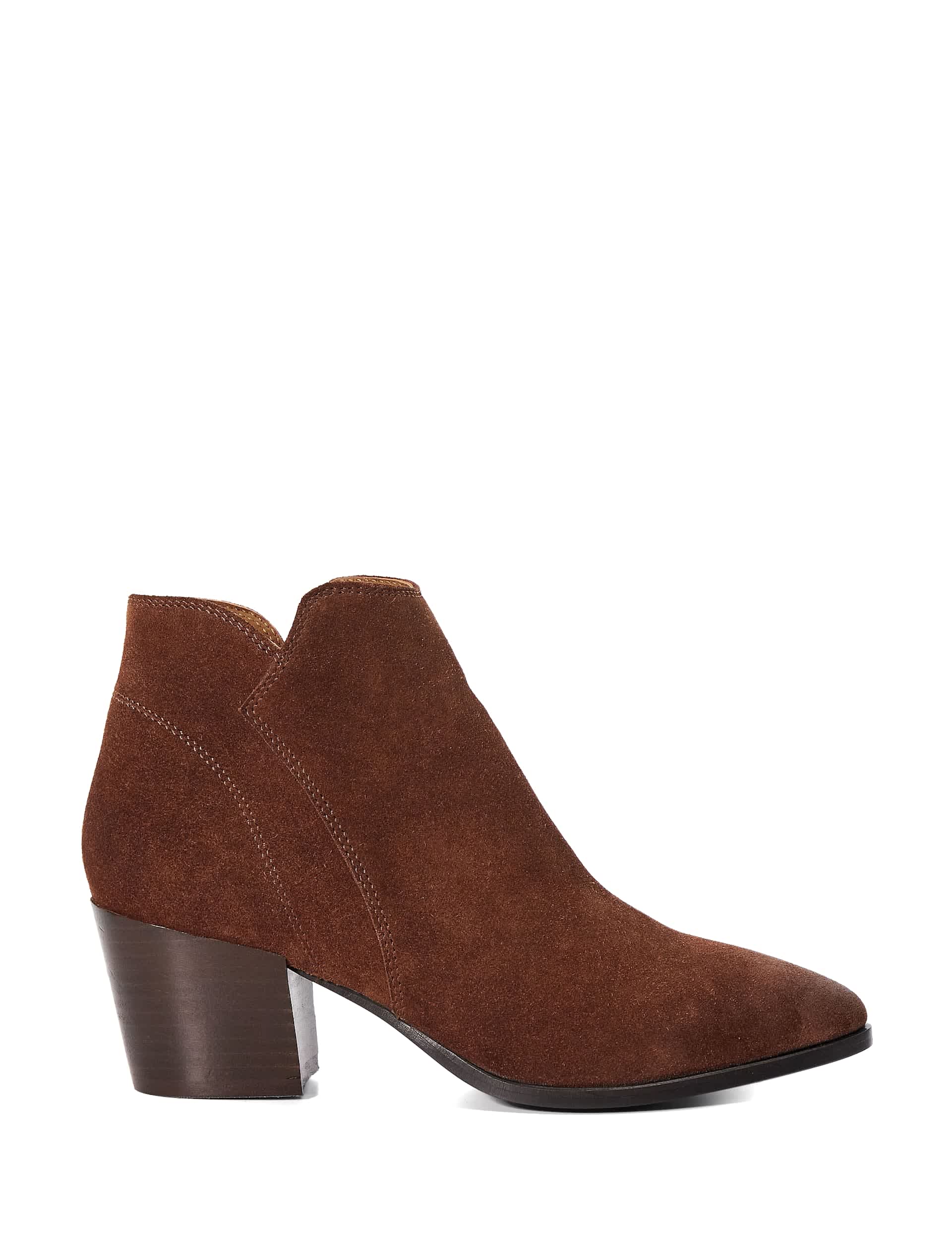 Dune London Women's Suede Block Heel Ankle Boots - 6 - Tan, Tan