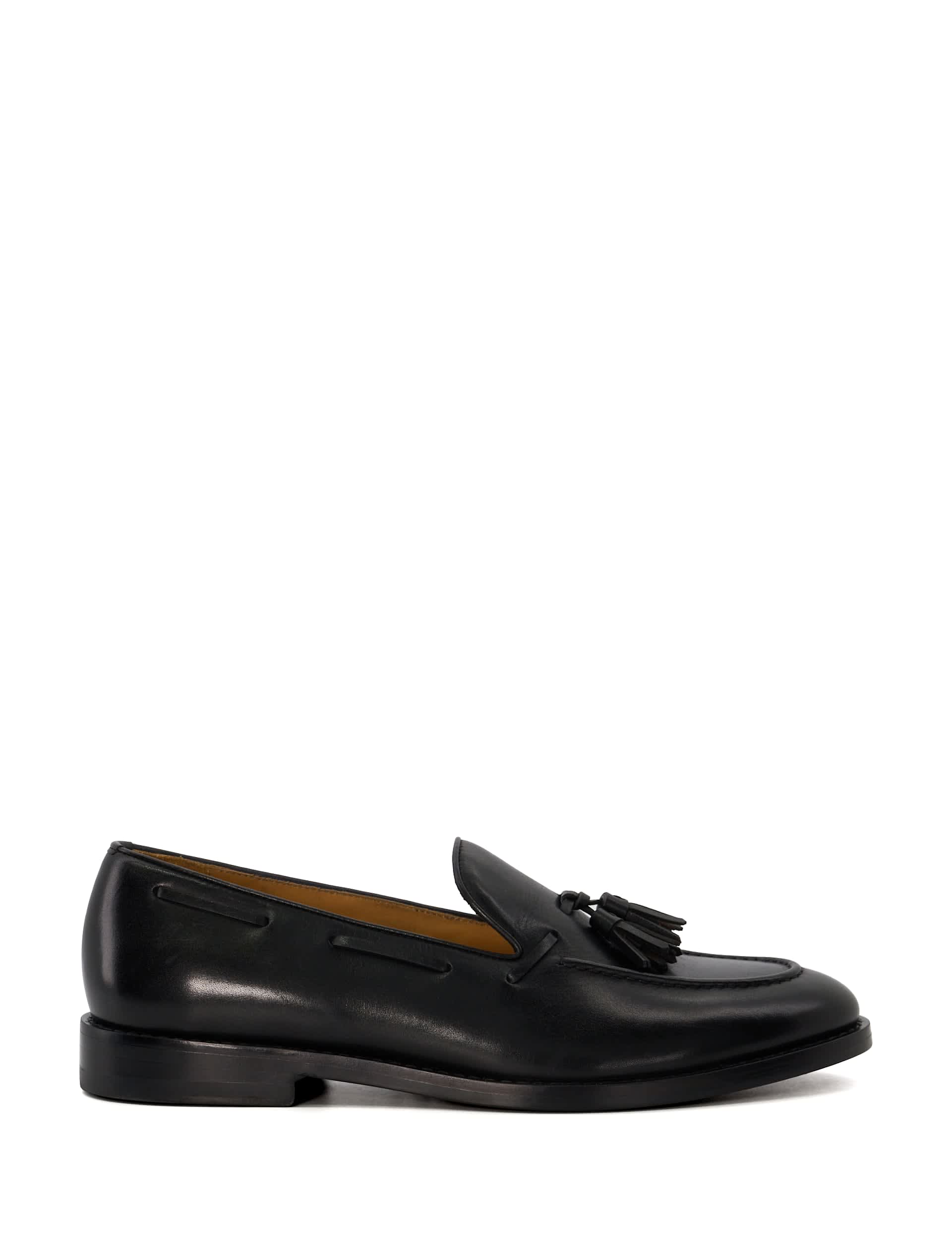 Dune London Men's Leather Slip On Loafers - 9 - Black, Dark Brown,Black