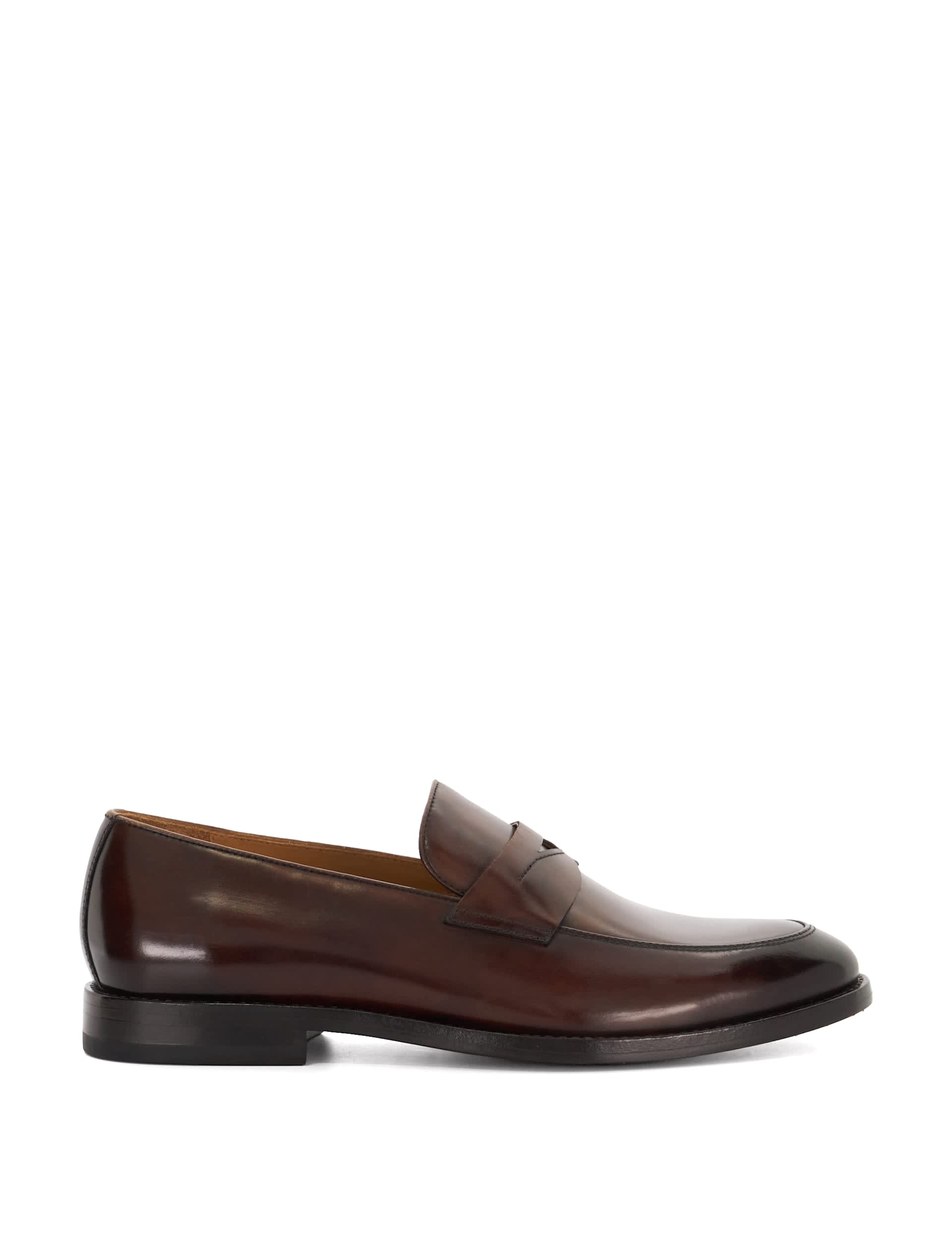 Dune London Men's Leather Slip On Loafers - 7 - Brown, Brown,Black