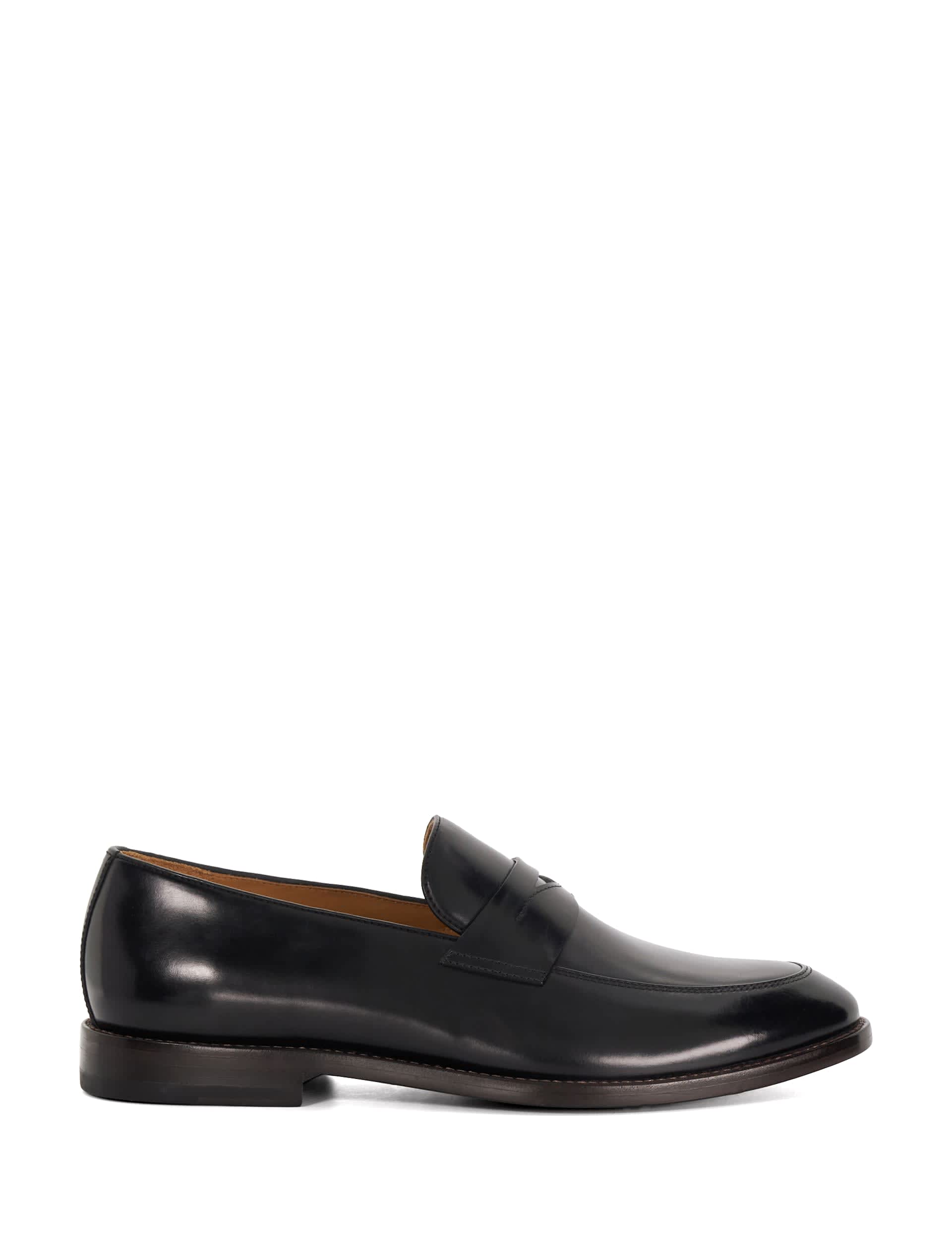 Dune London Men's Leather Slip On Loafers - 10 - Black, Black,Brown