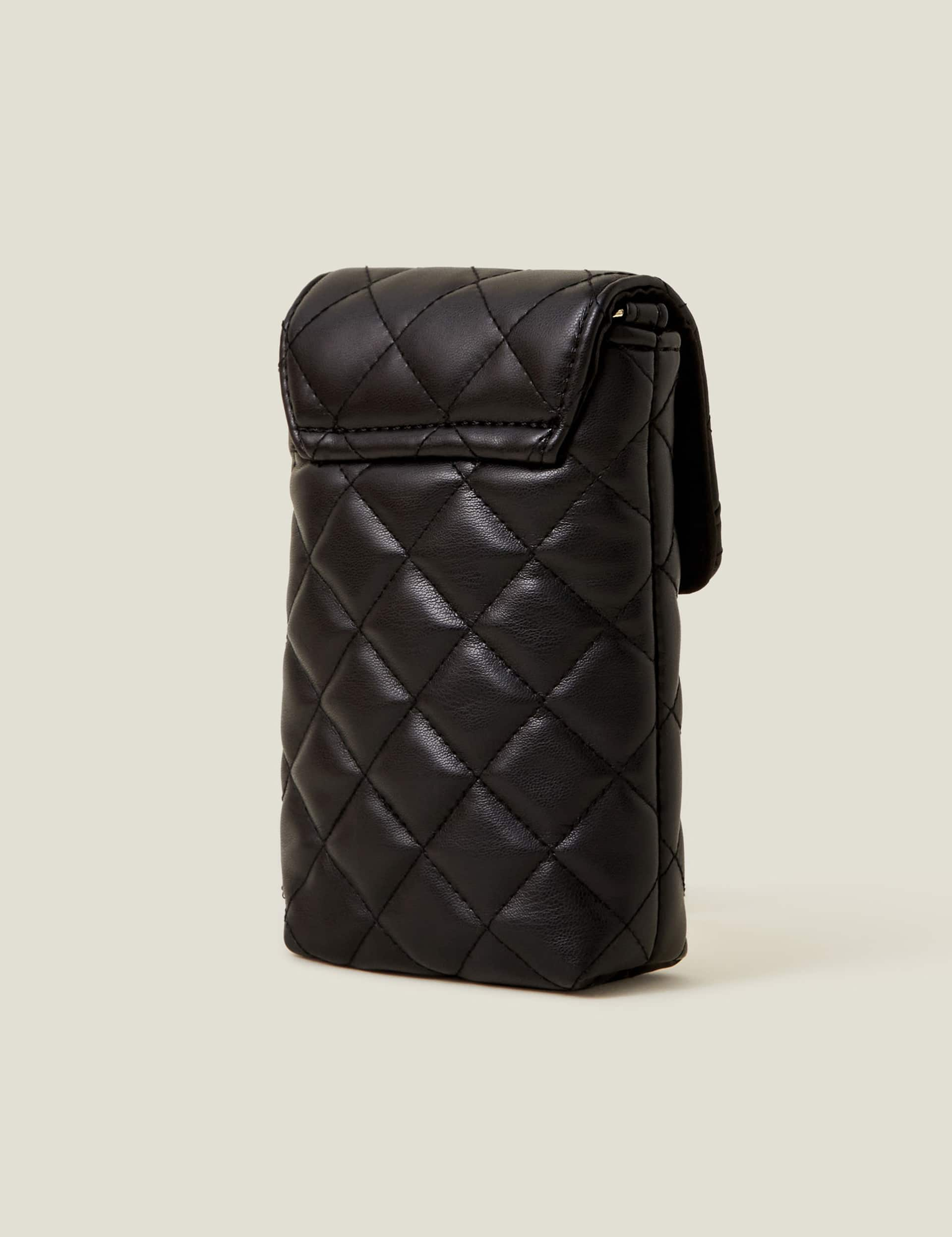 Accessorize Women's Quilted Phone Bag - Black, Black