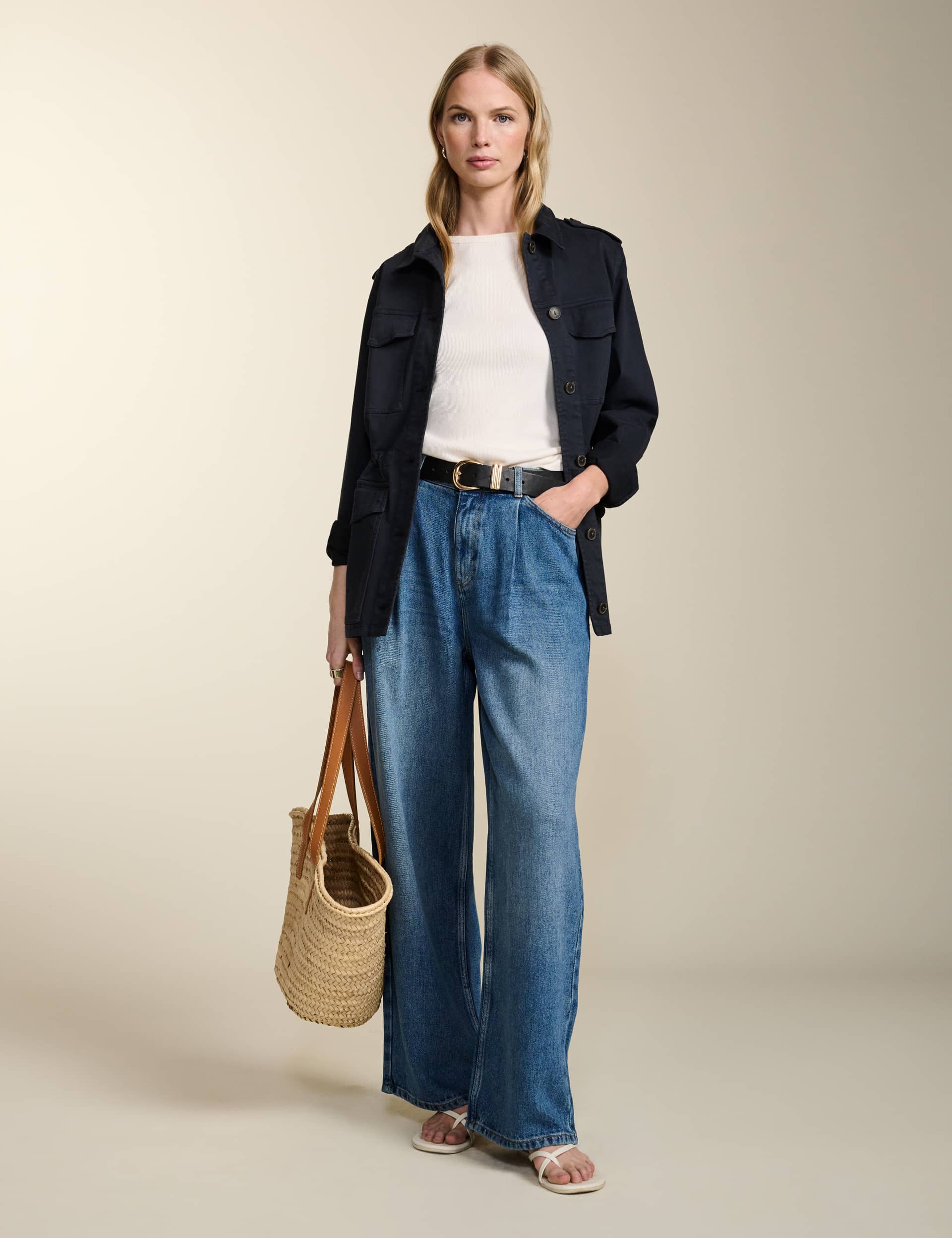 Baukjen Women's Cotton Rich Longline Utility Jacket