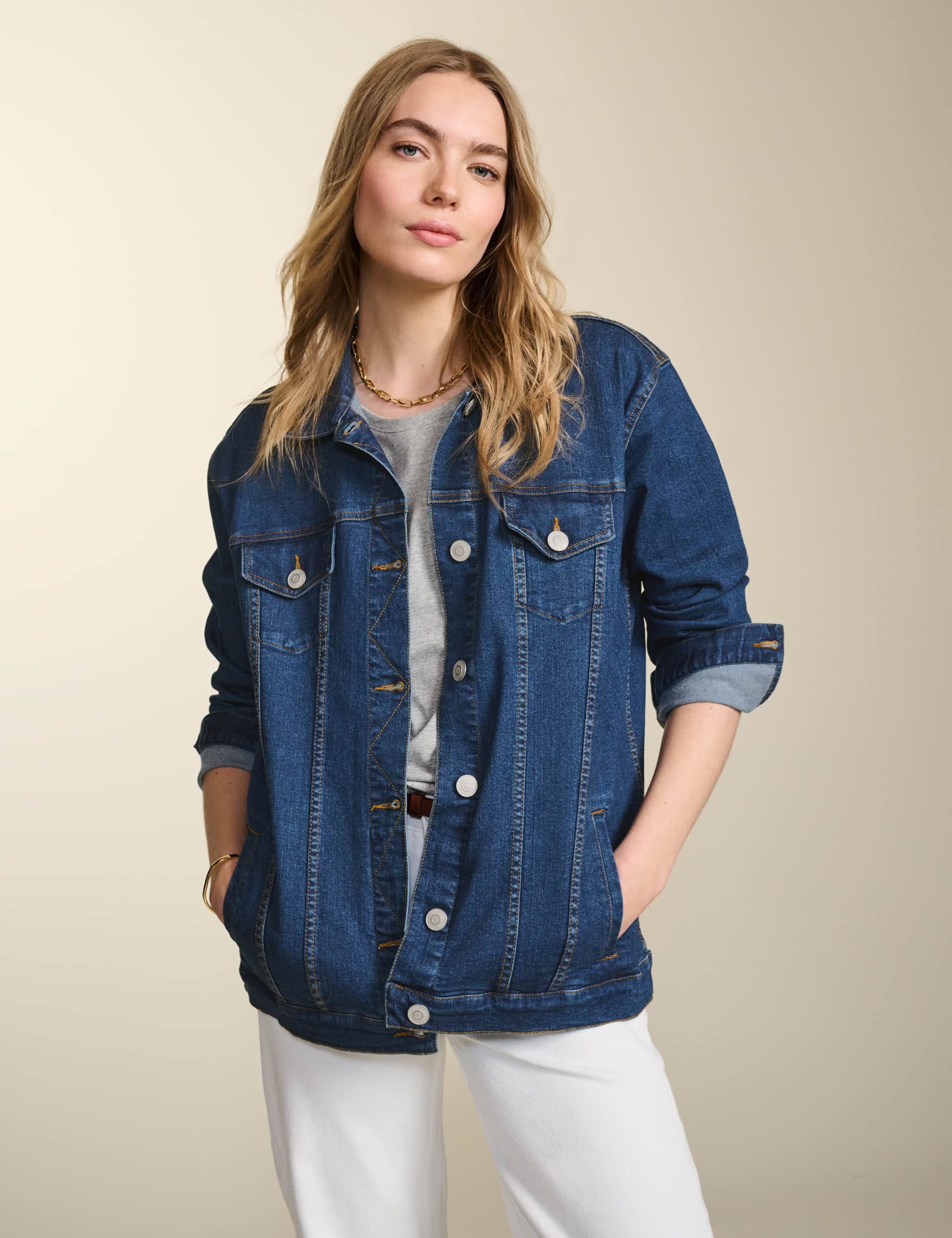 Baukjen Women's Denim Longline Jacket