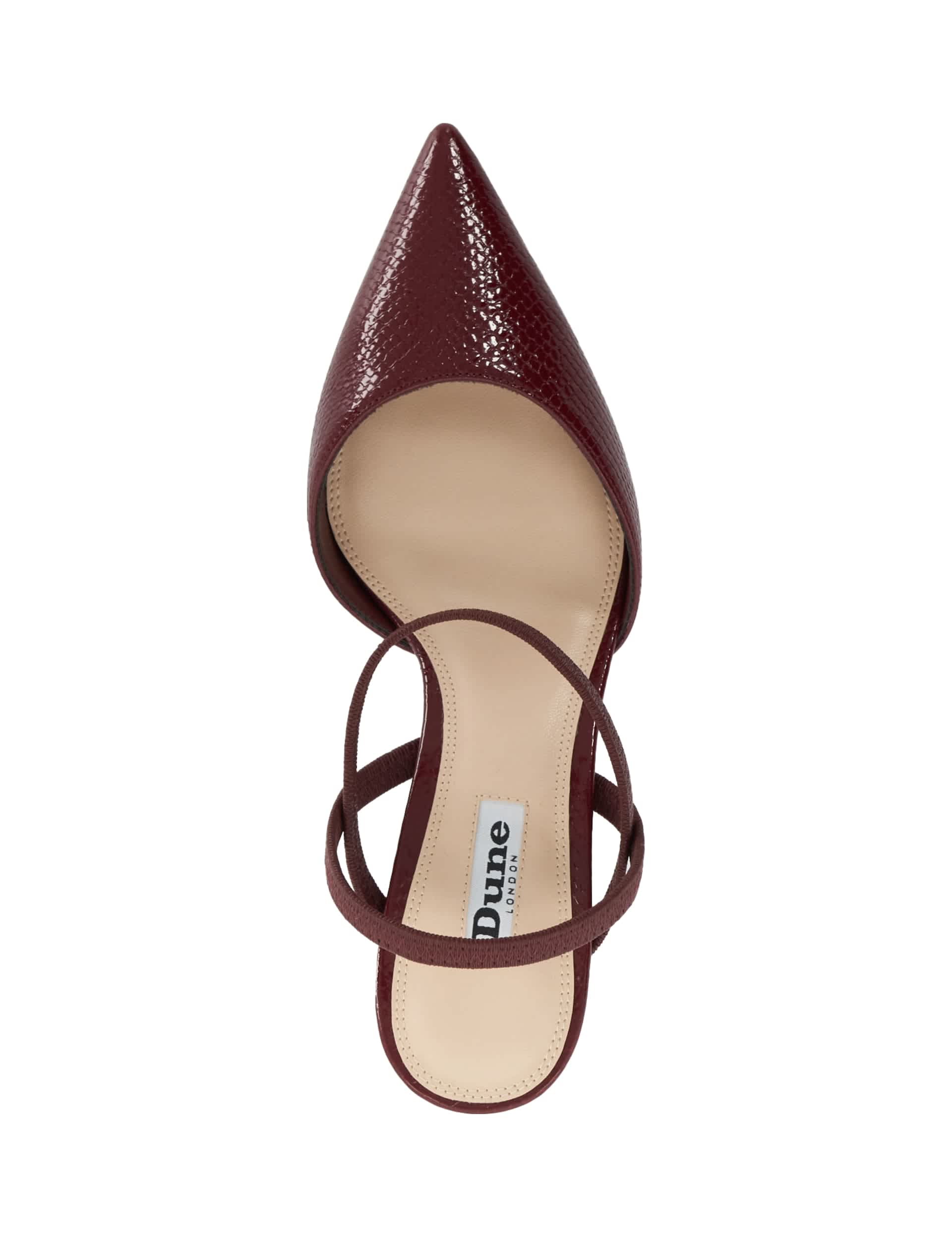 Dune London Women's Leather Stiletto Heel Slingback Court Shoes - 5 - Burgundy, Burgundy