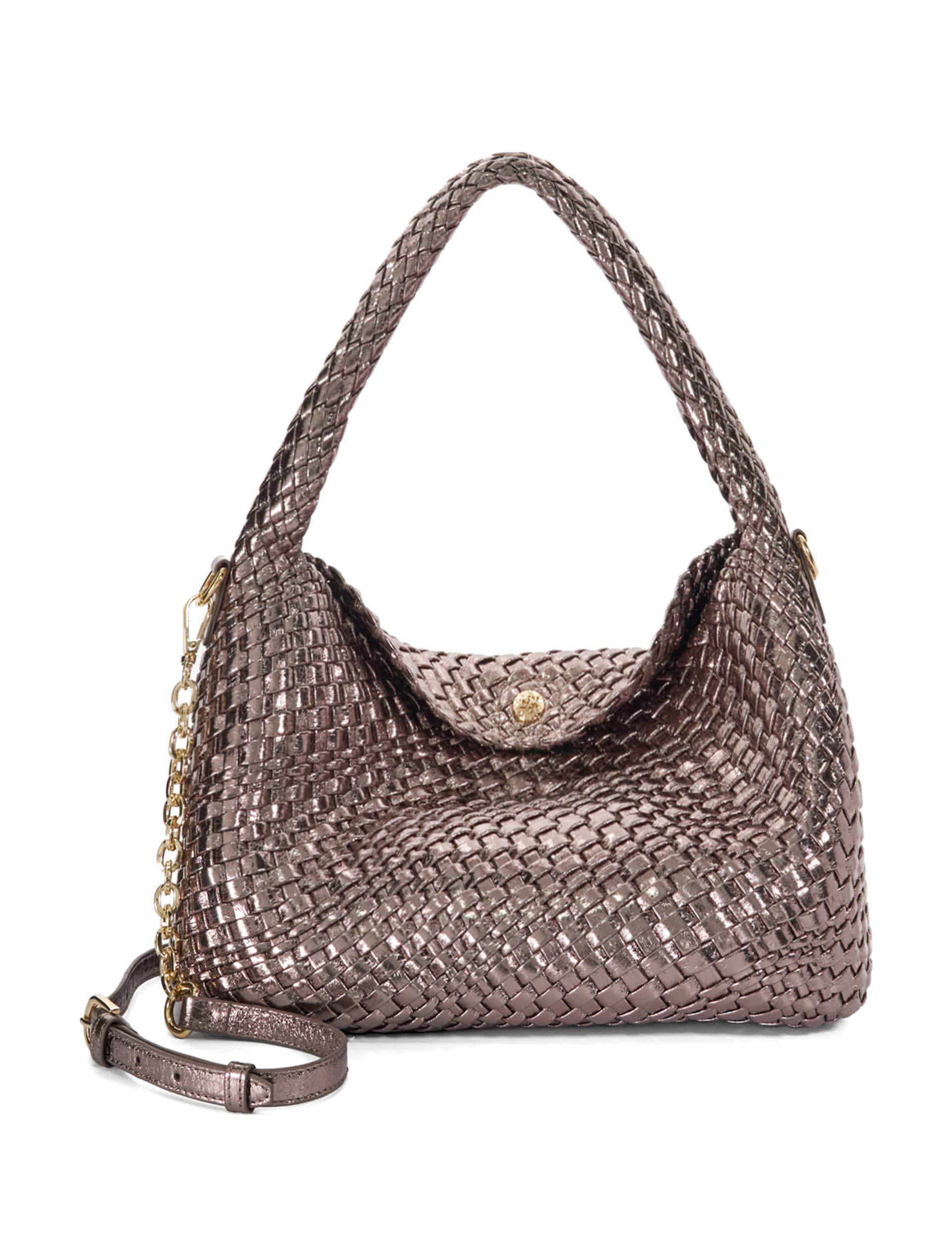 Dune London Women's Metallic Woven Top Handle Shoulder Bag, Metallic