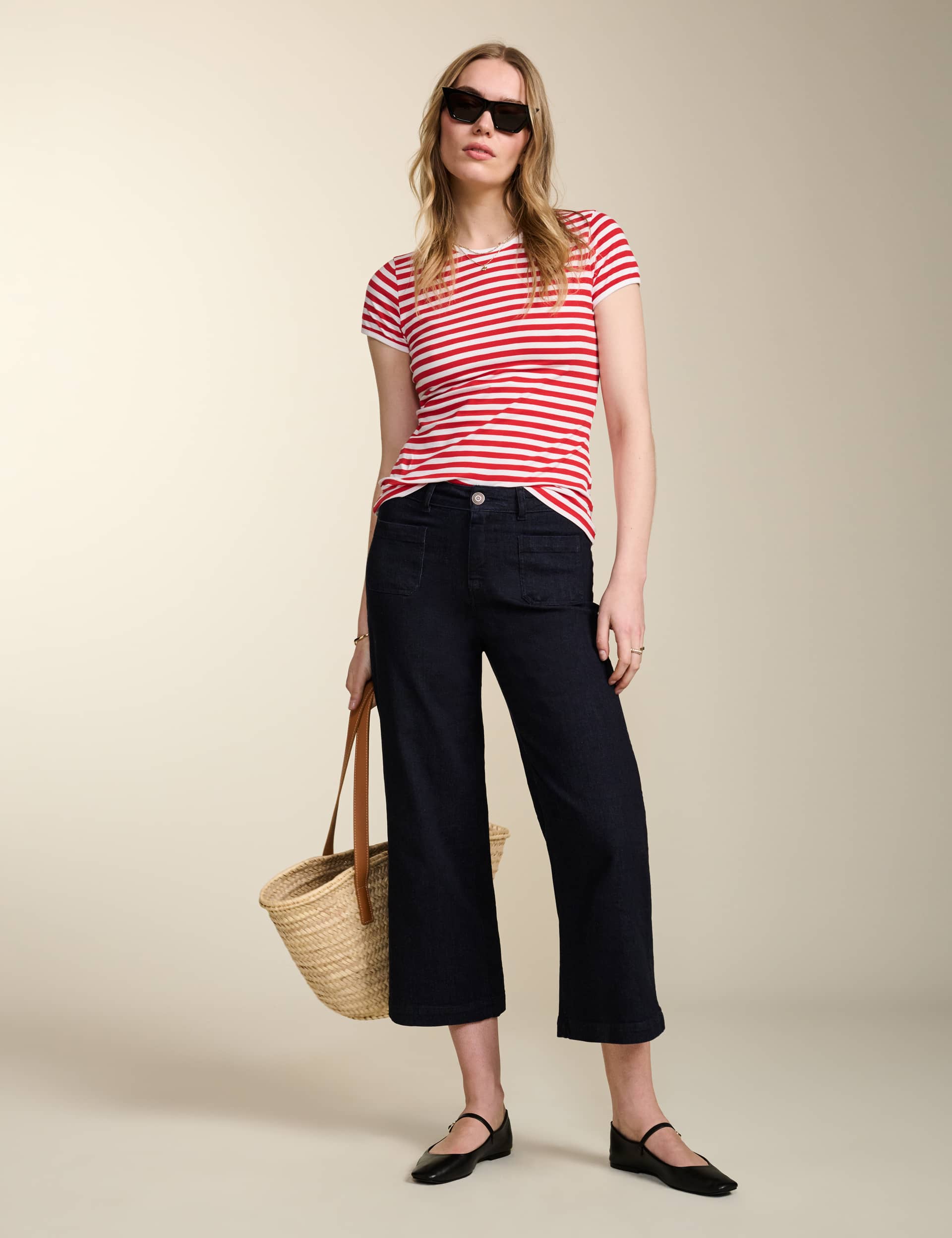 Baukjen Women's Cotton Rich Striped T-Shirt