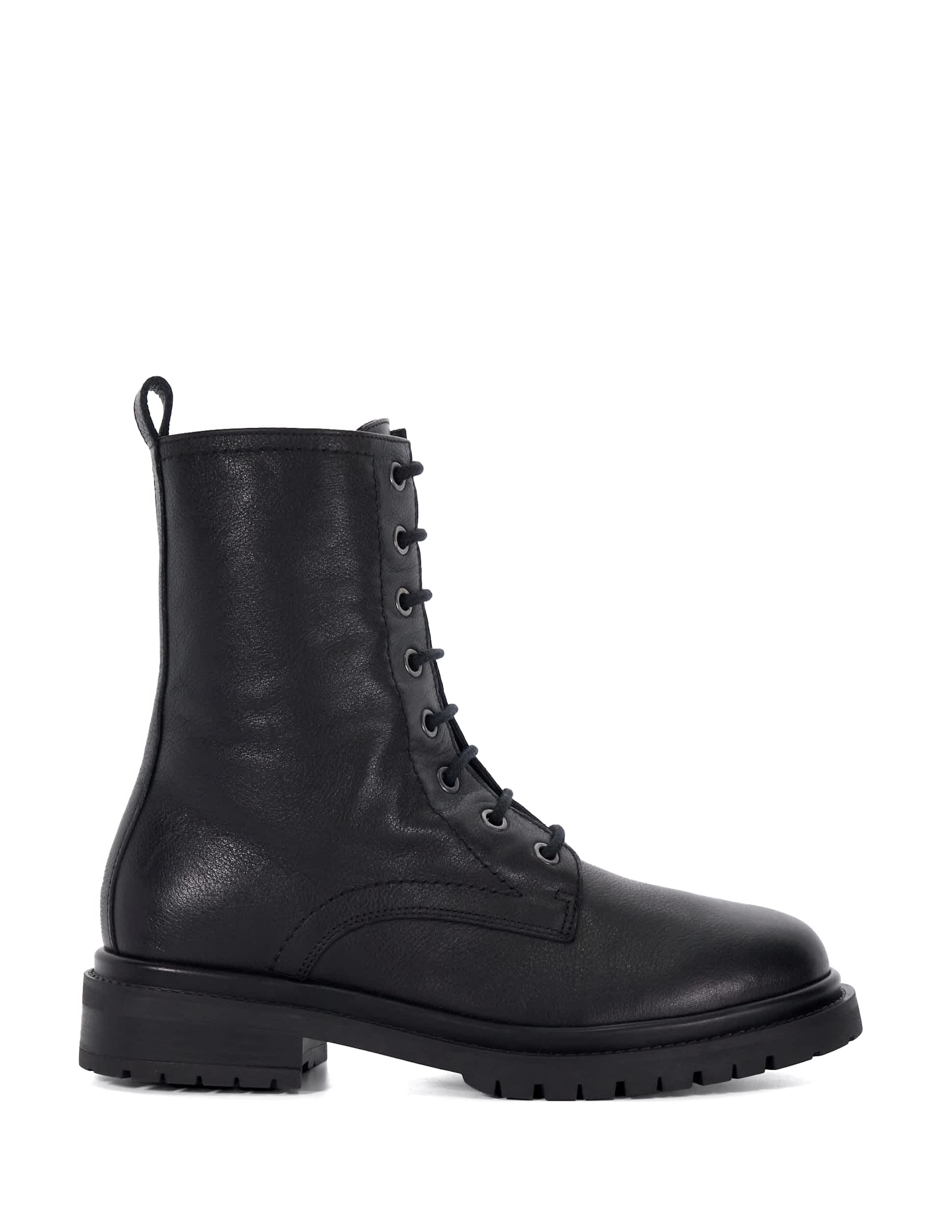 Dune London Women's Leather Hiker Lace Up Block Heel Boots