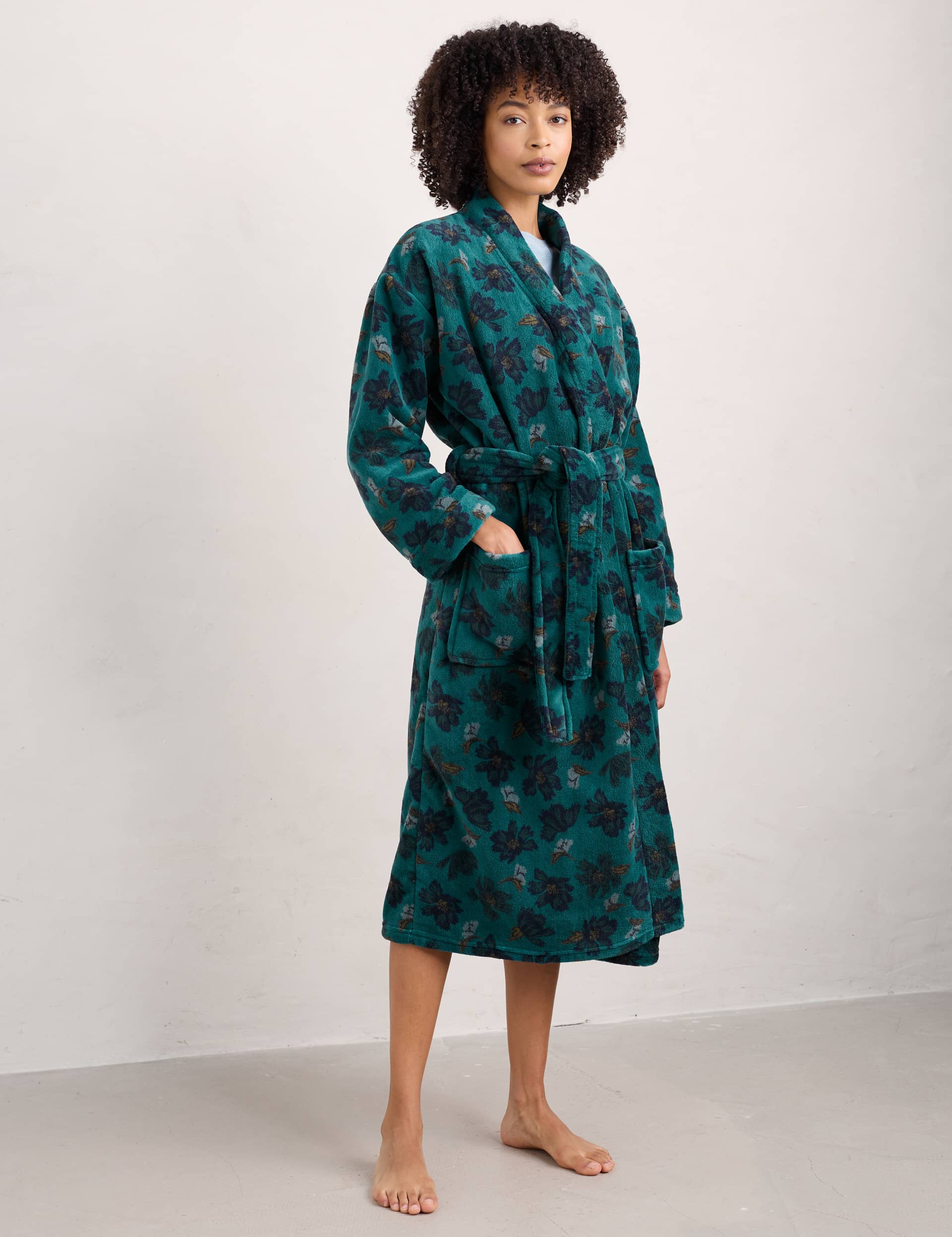 Seasalt Cornwall Women's Floral Dressing Gown - M - Teal Mix, Teal Mix