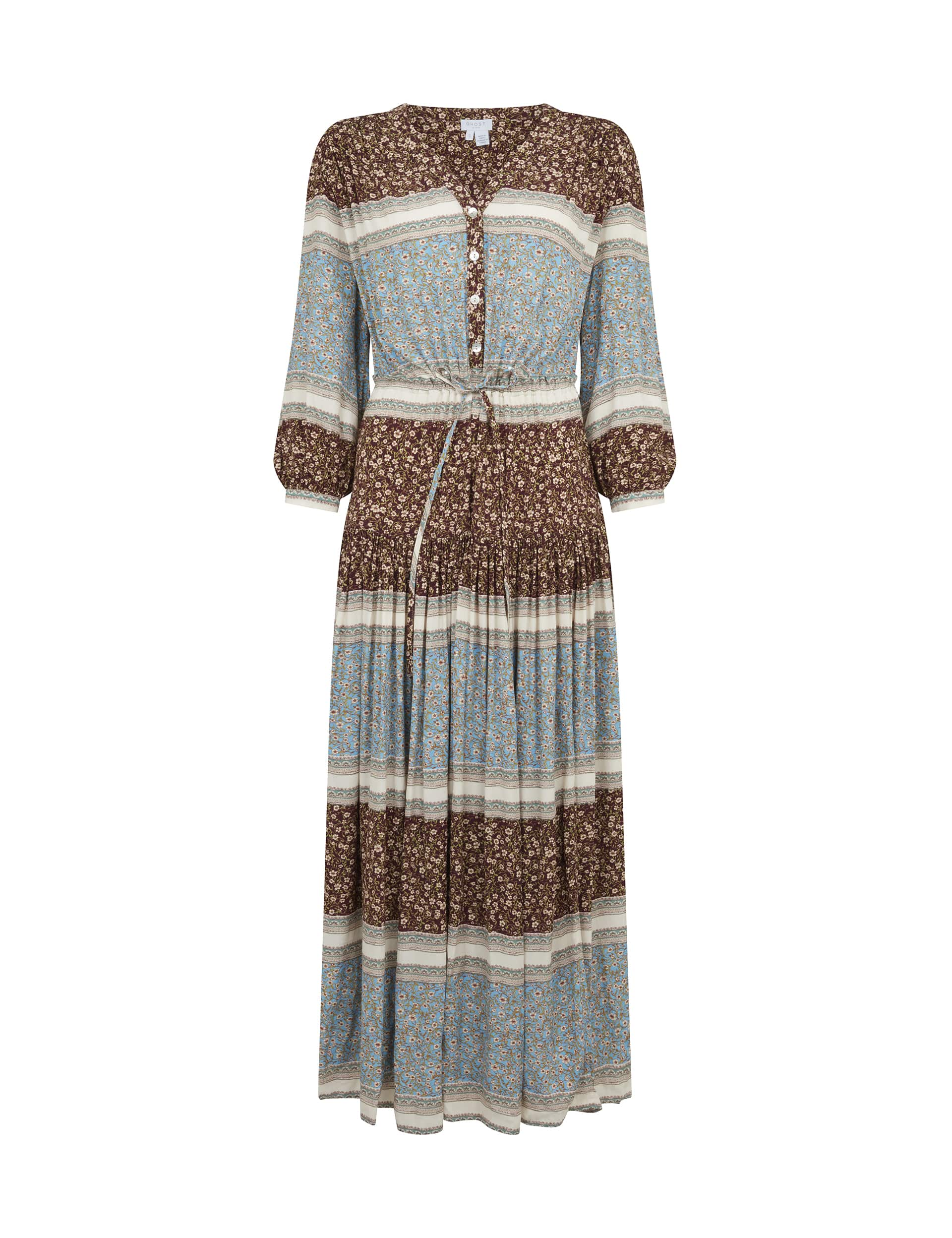 Ghost Women's Printed Maxi Smock Dress - Brown Mix, Brown Mix