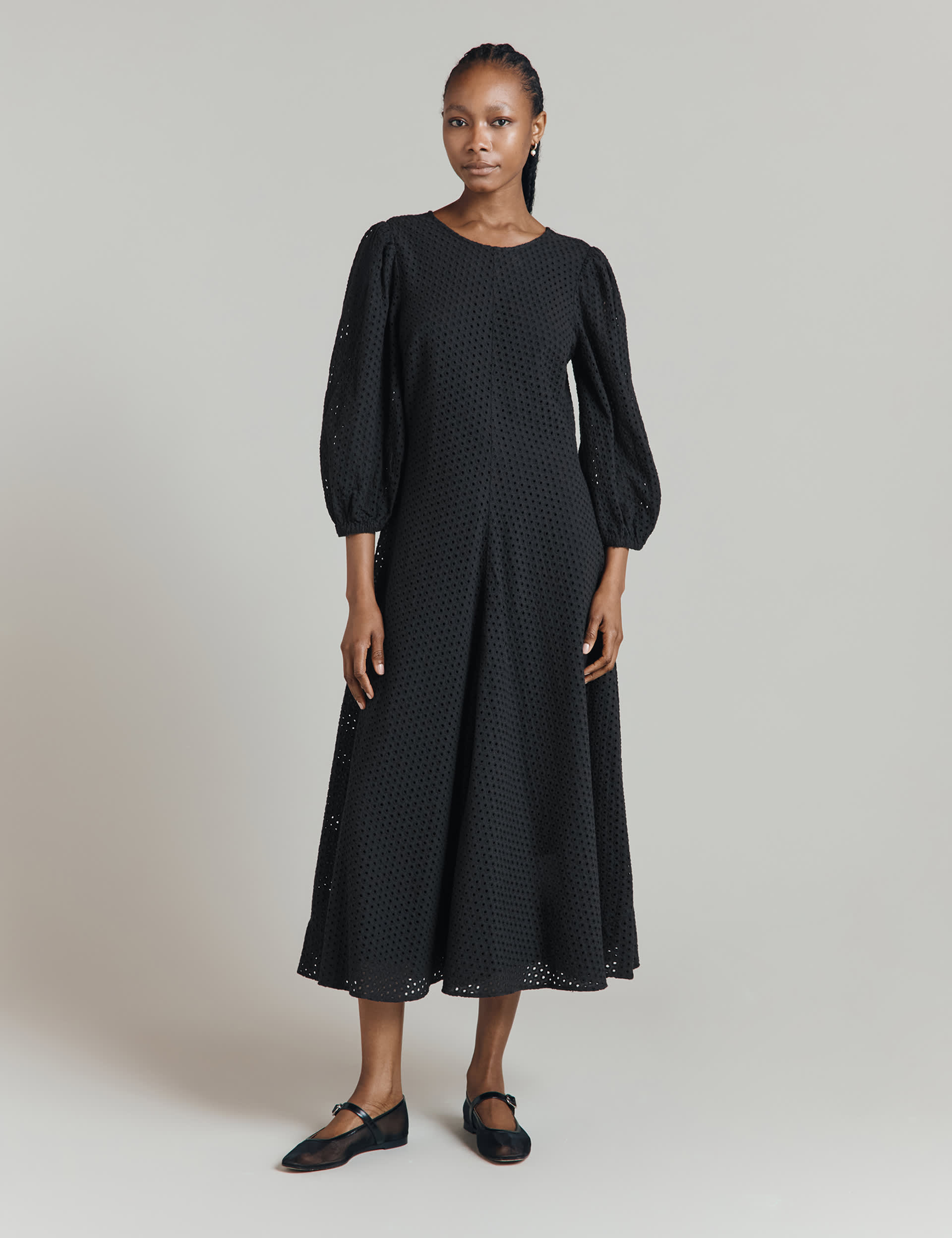 Ghost Women's Pure Cotton Open Back Midaxi Smock Dress