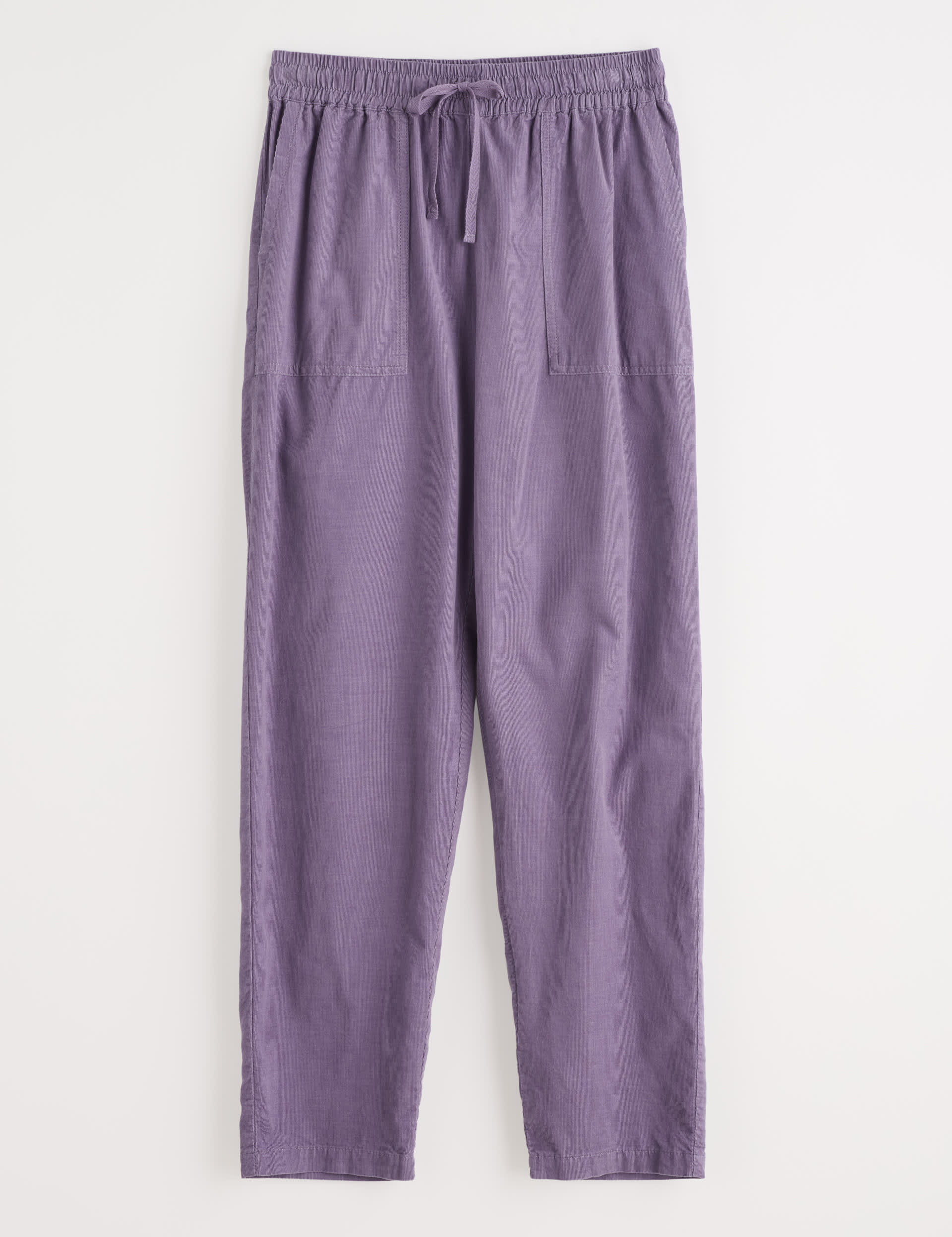 Seasalt Cornwall Women's Pure Cotton Drawstring Tapered Ankle Grazer Trousers - 14 - Purple, Purple